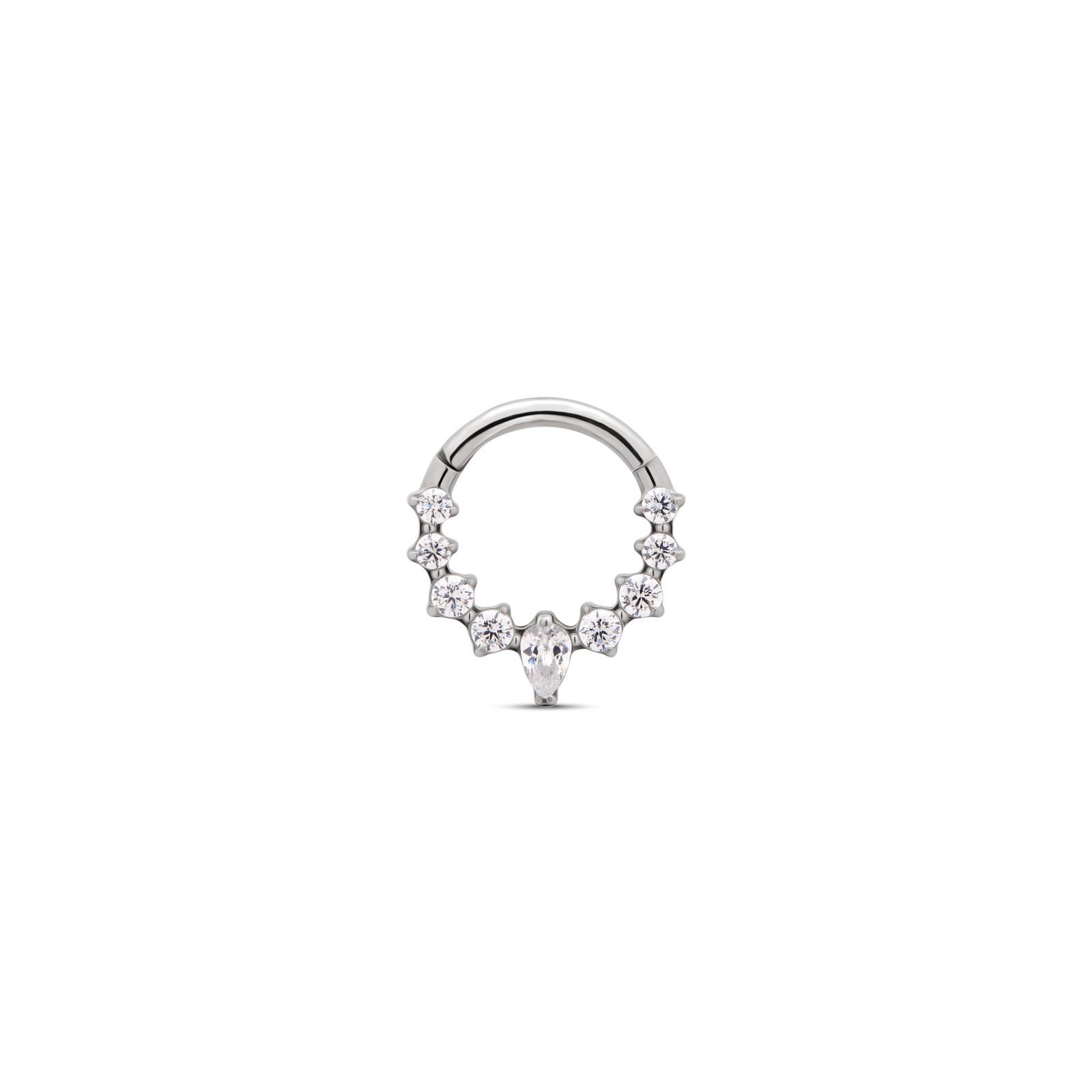 Forward Facing Jewelled Marquise Hinged Ring