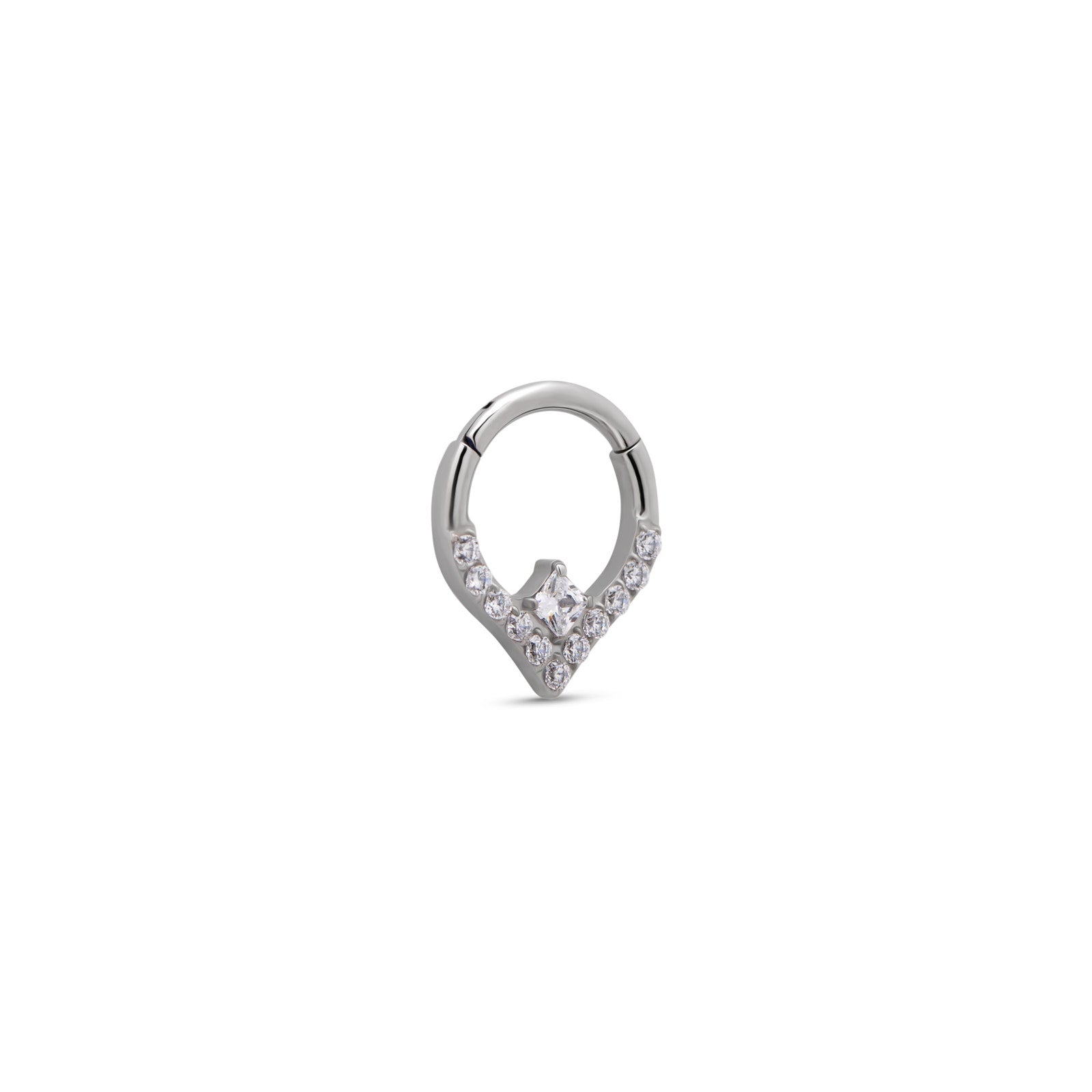 Forward Facing Jewelled Hinged Ring