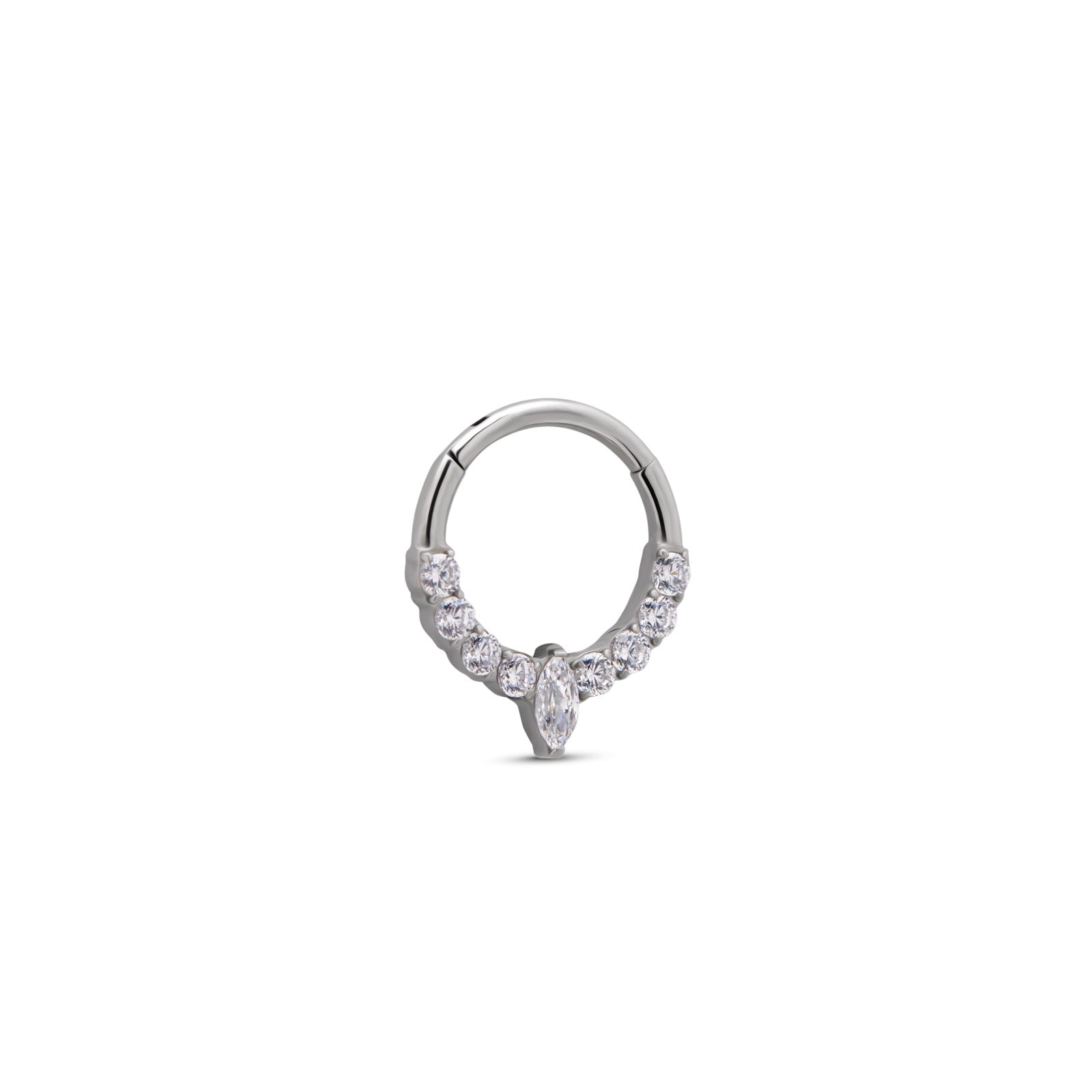 9 Jewel Marquise Hinged Ring