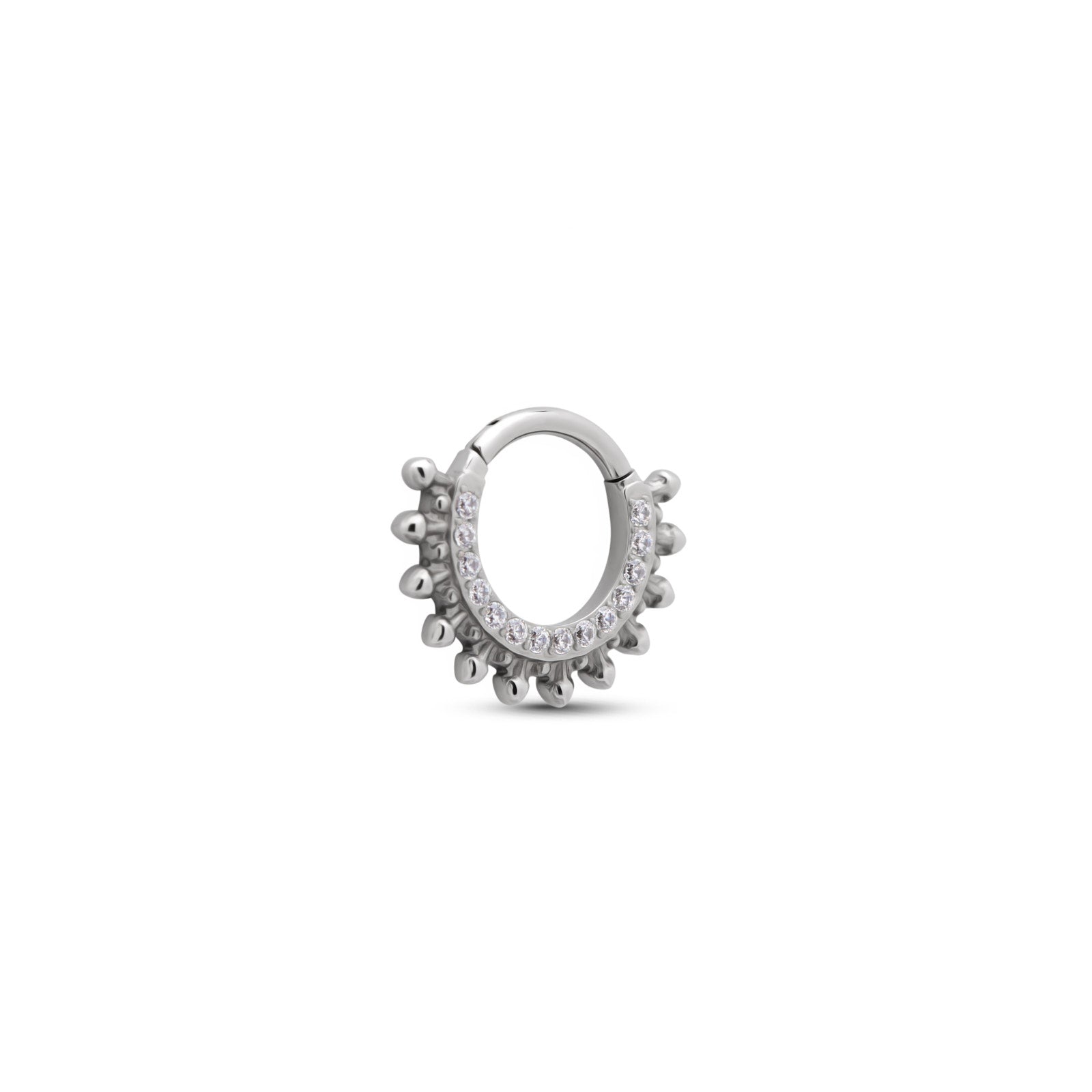Jewelled Thick Spike Hinged Ring