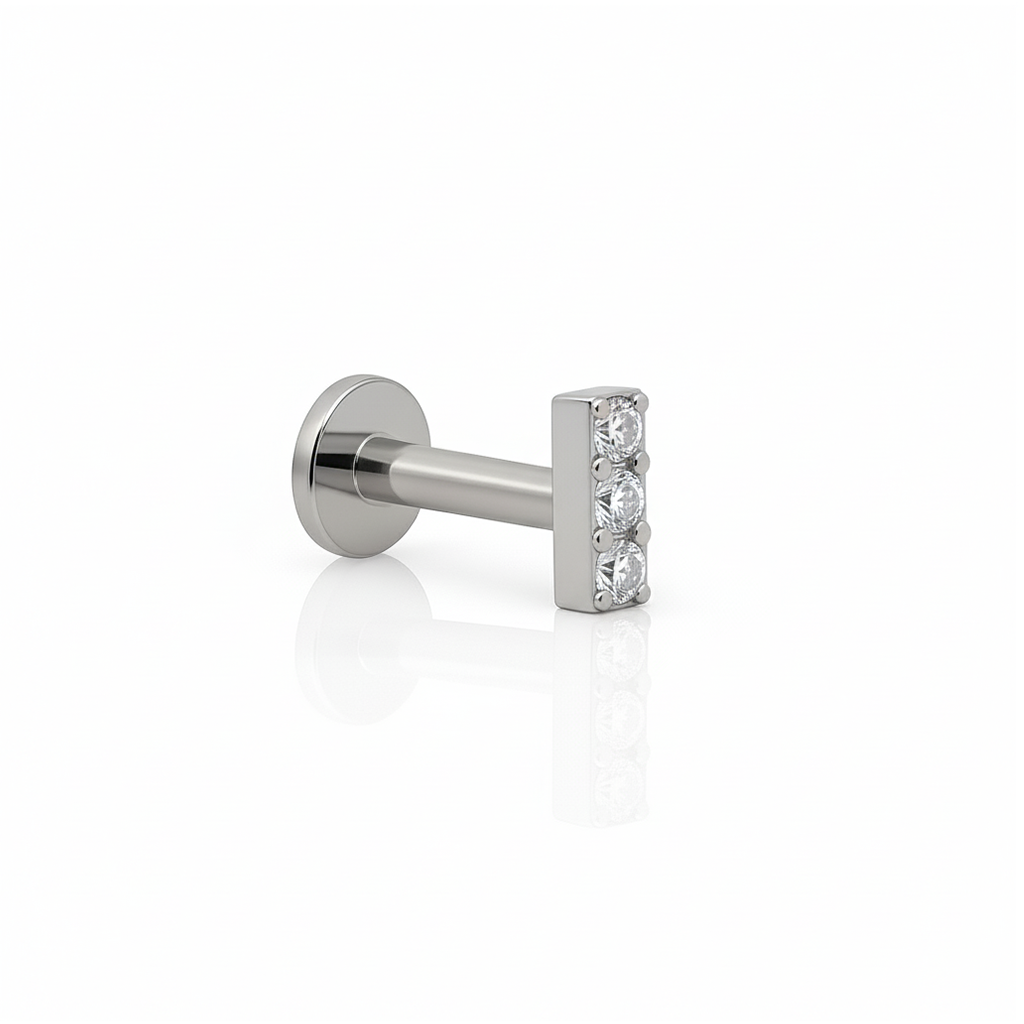 Jewelled 3 Stone Bar Flatback