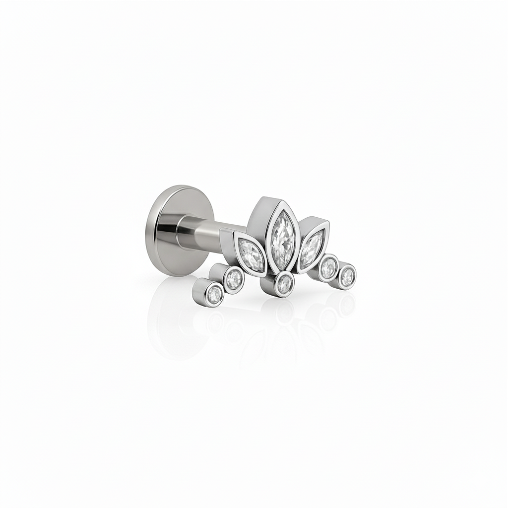 Triple Marquise with 5 Round Stones Flatback