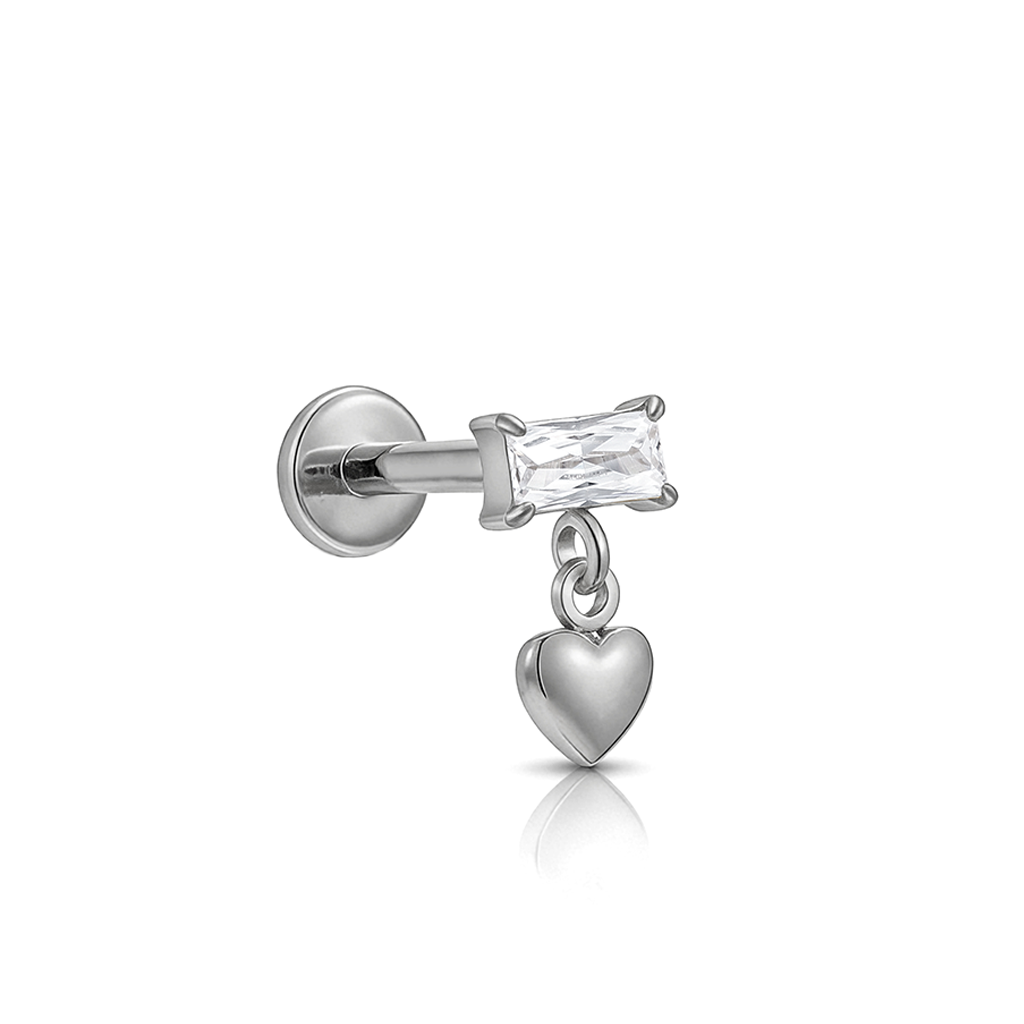 Baguette w Dangle Heart Flatback