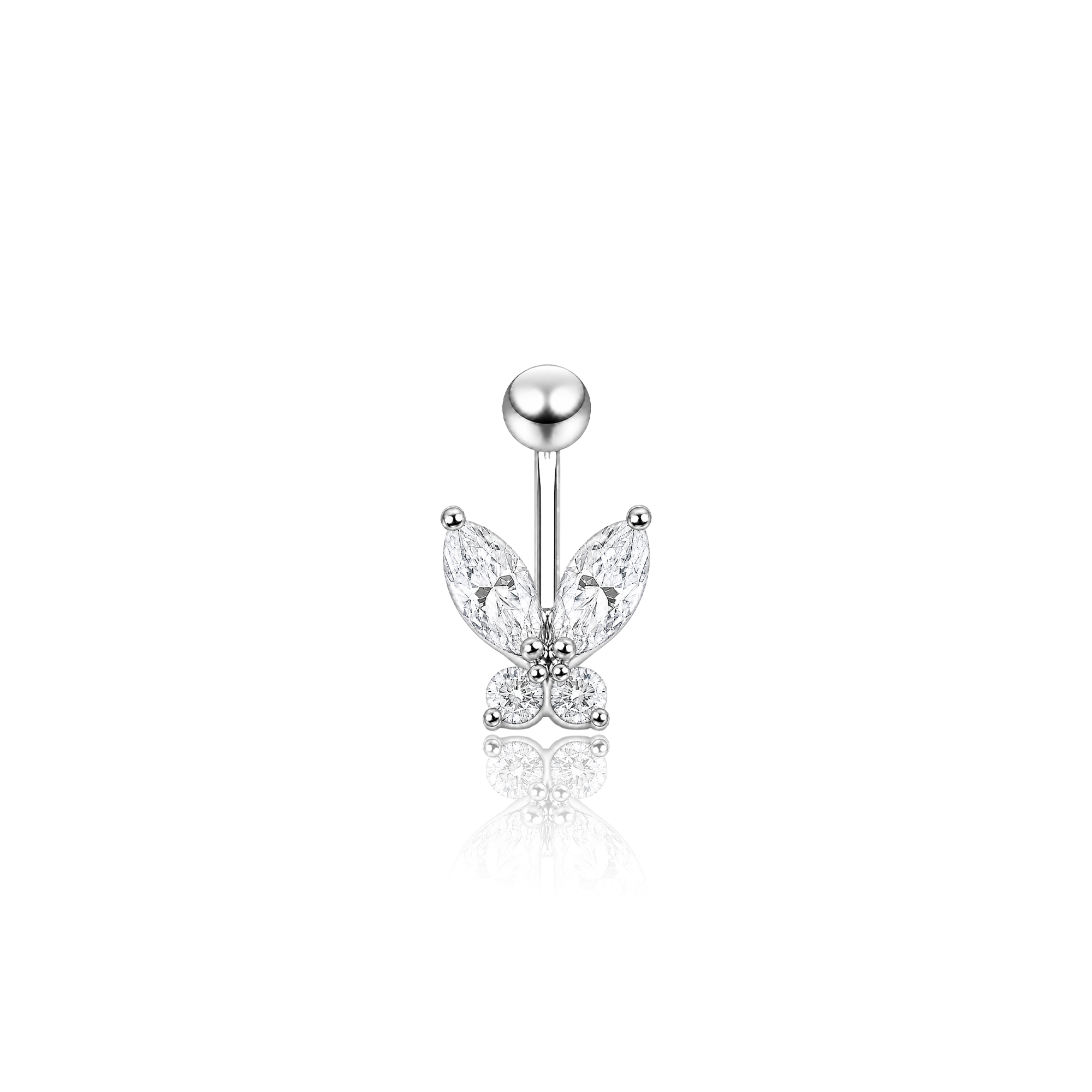 Butterfly Crystal Navel Bar