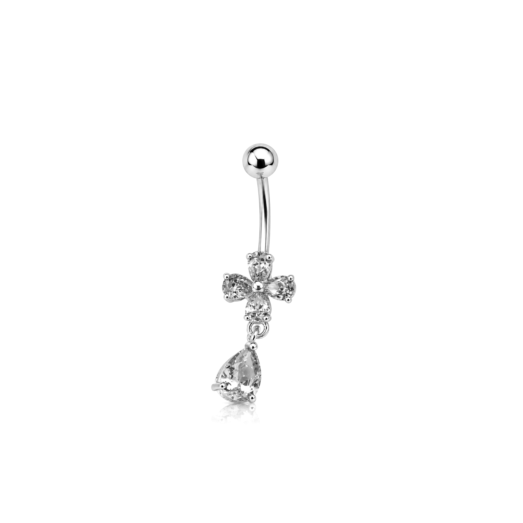 Dangling Tear Drop Navel Bar