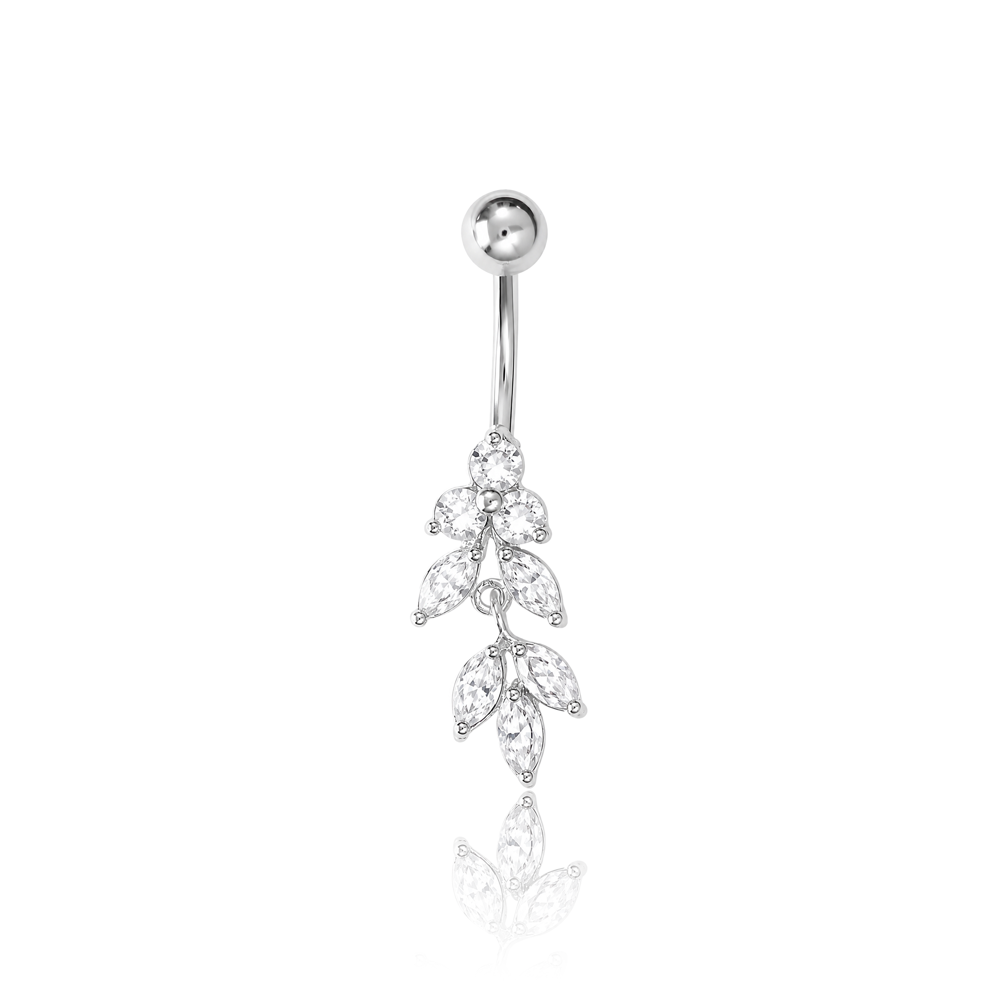 Shiny Leaf Navel Bar