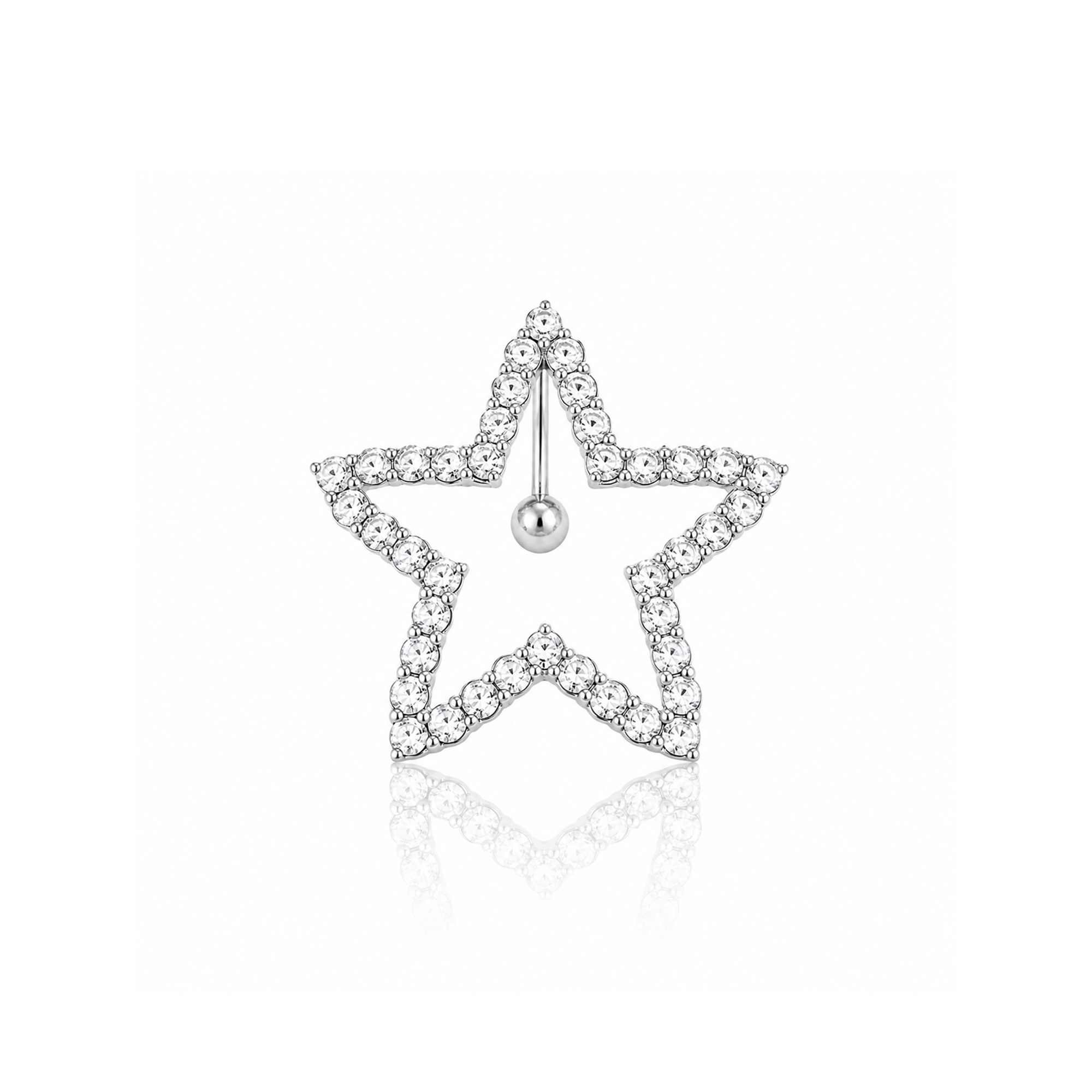 Movable Star Navel Bar