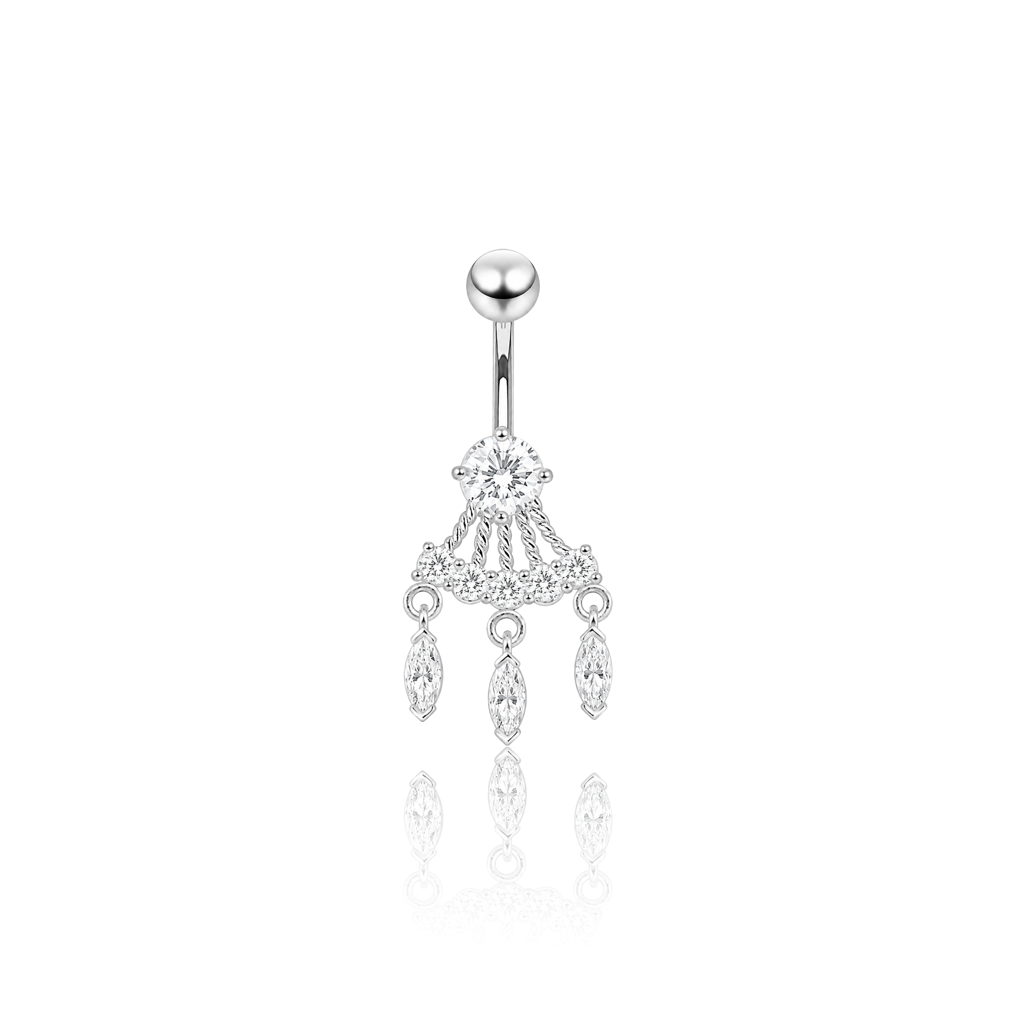 Chandelier Tear Drop Navel Bar