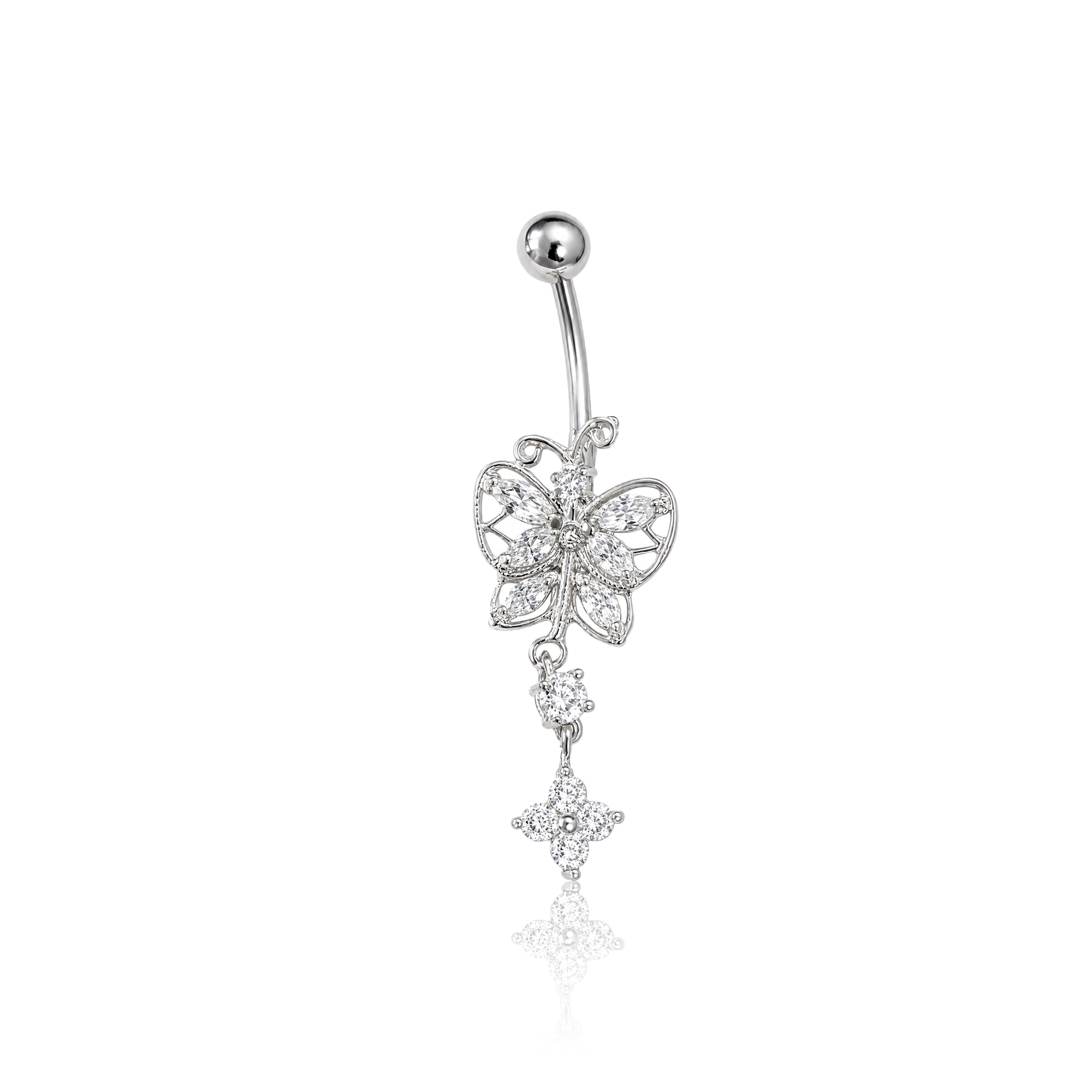 Dazzling Butterfly Navel Bar