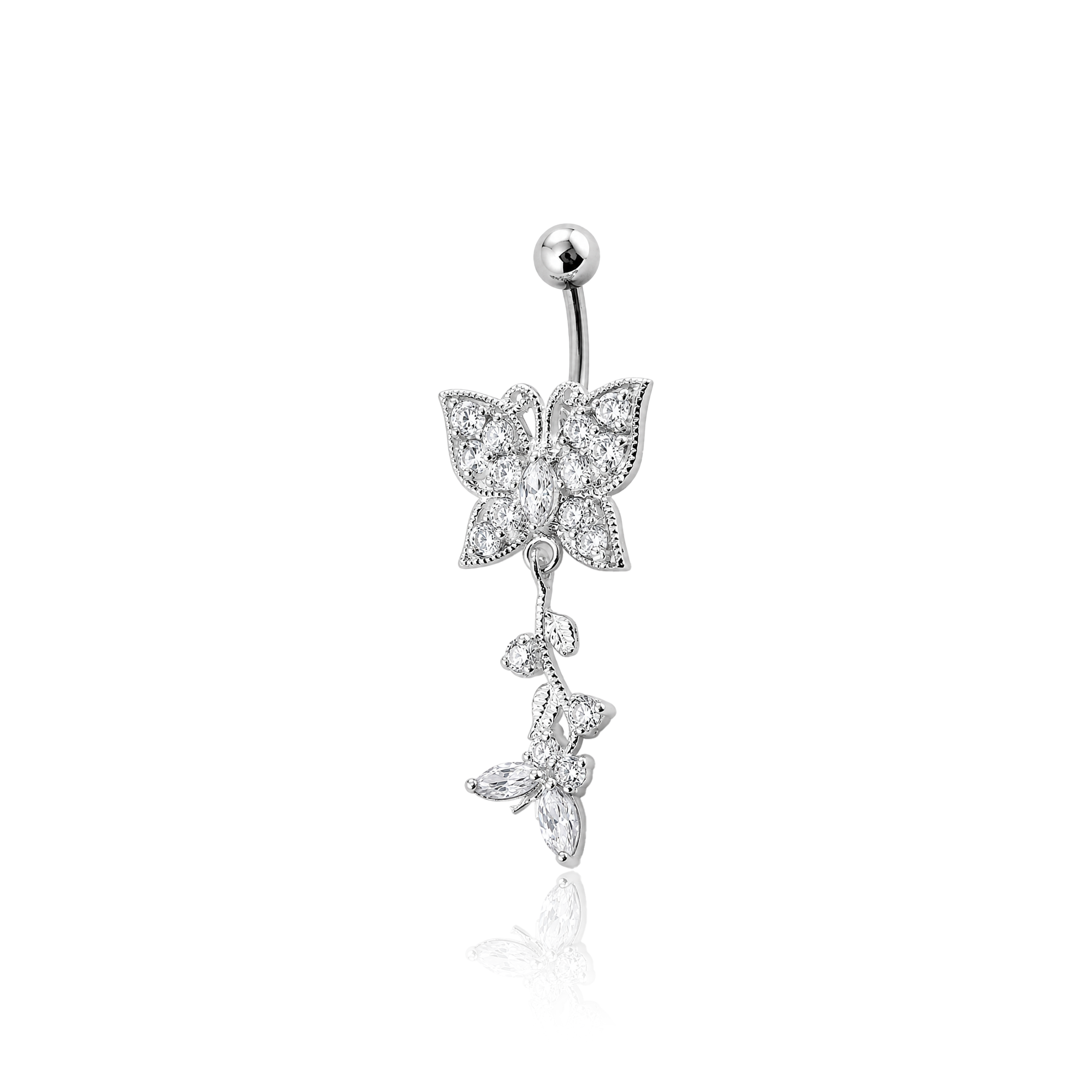 Two Butterflies Navel Bar