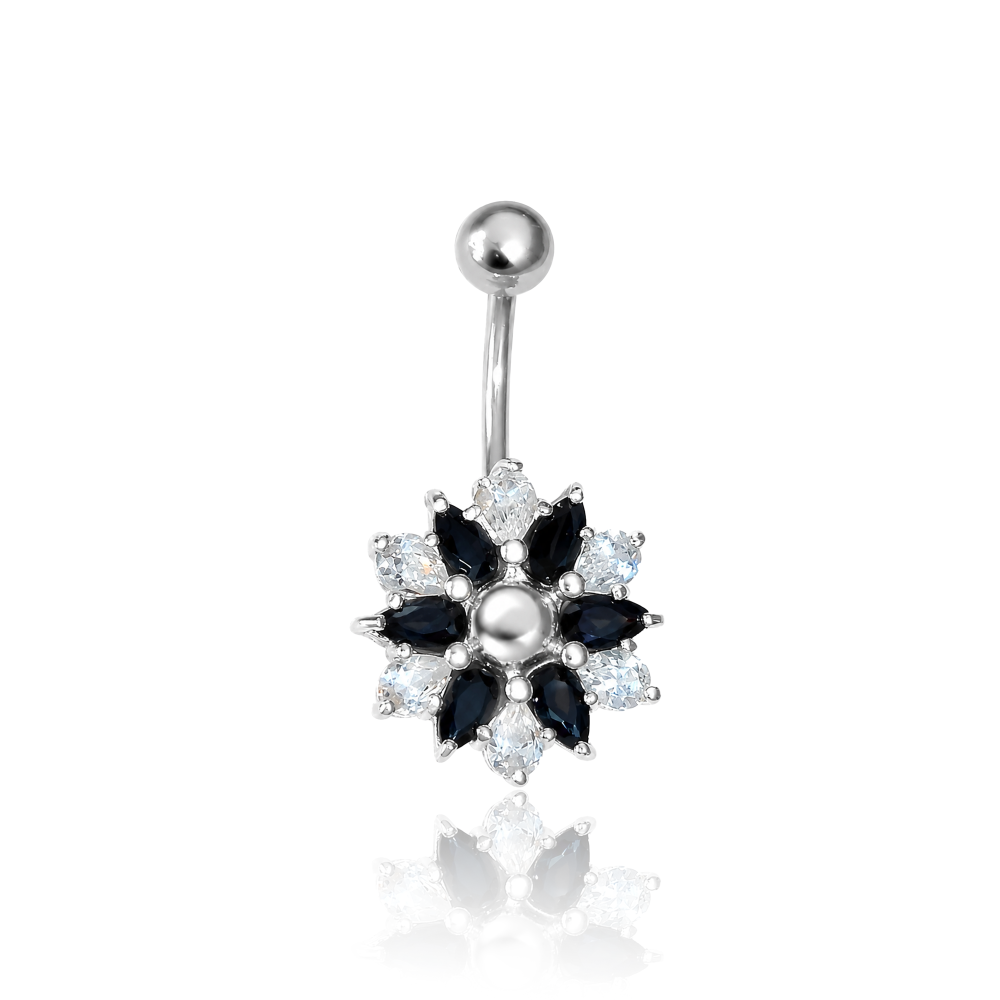 Flower Stone Navel Bar