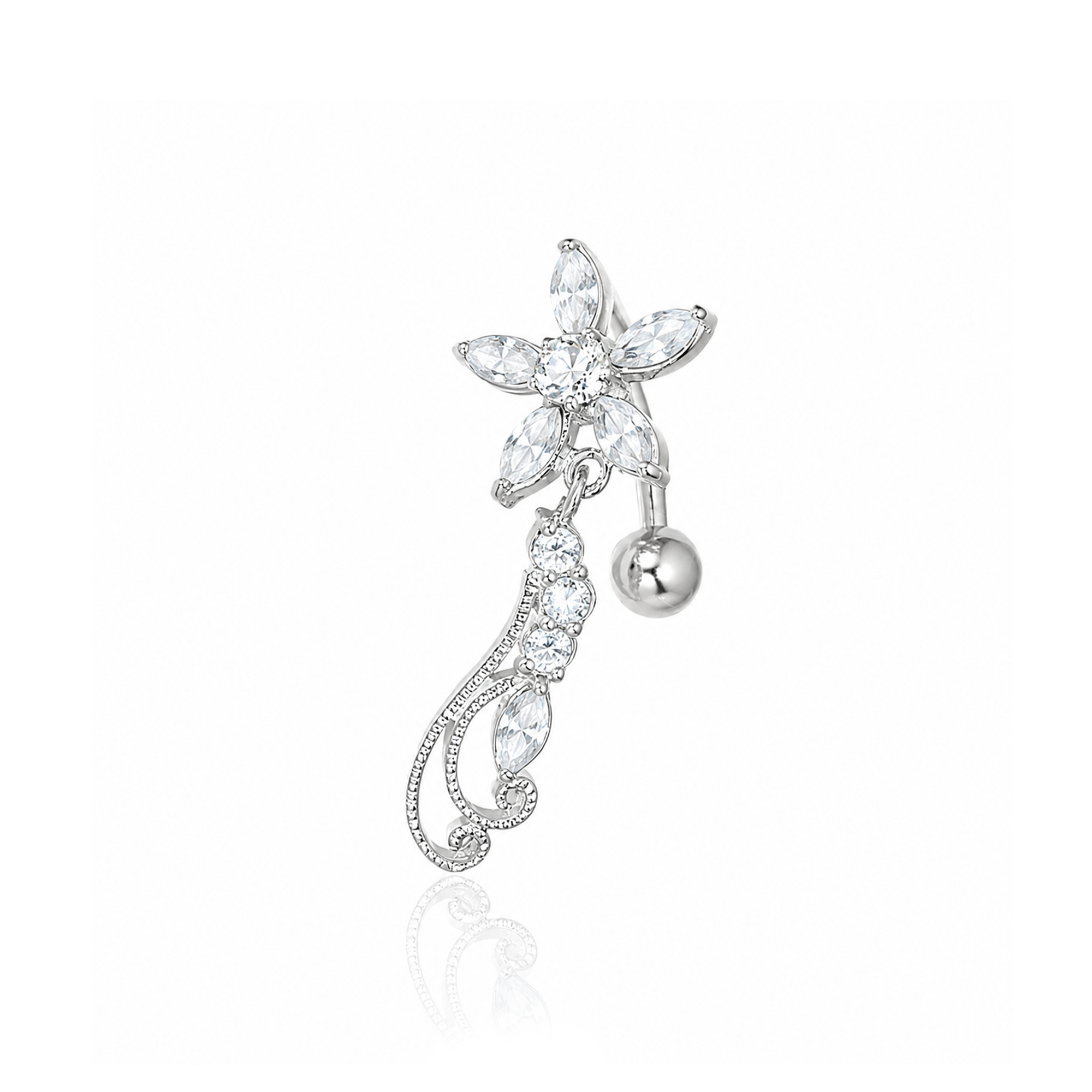 Dangly Flower Navel Bar