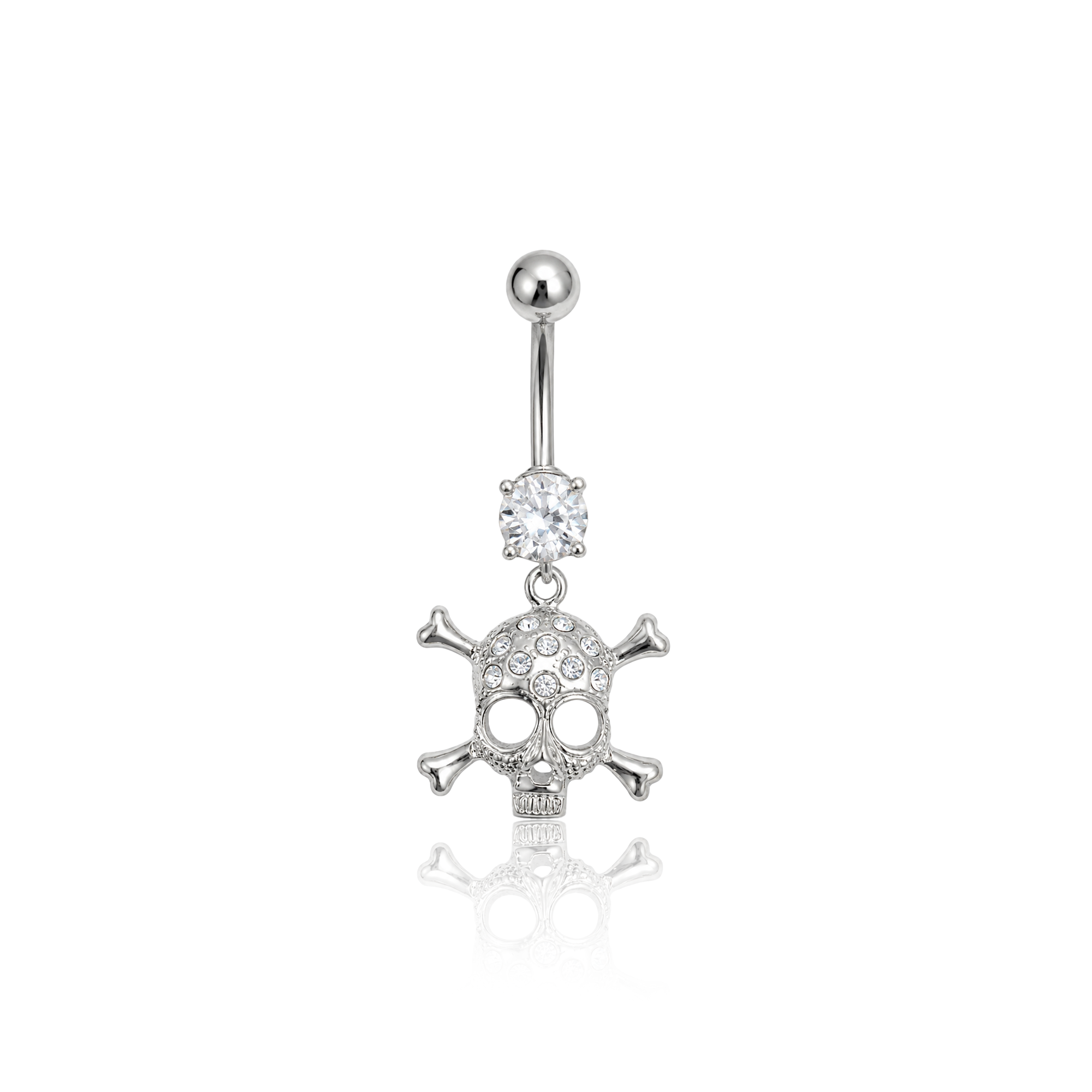 Skull with Stone Navel Bar