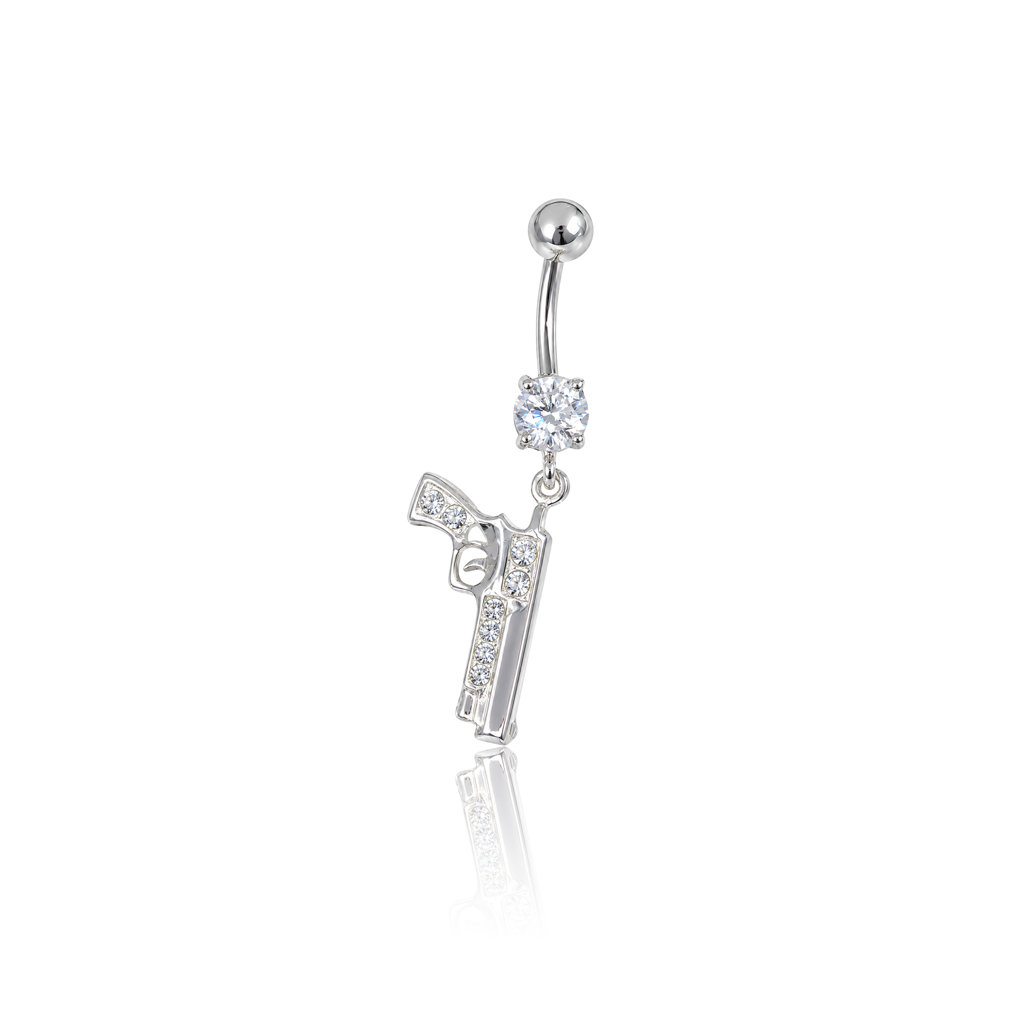 Jewelled Pistol Navel Bar
