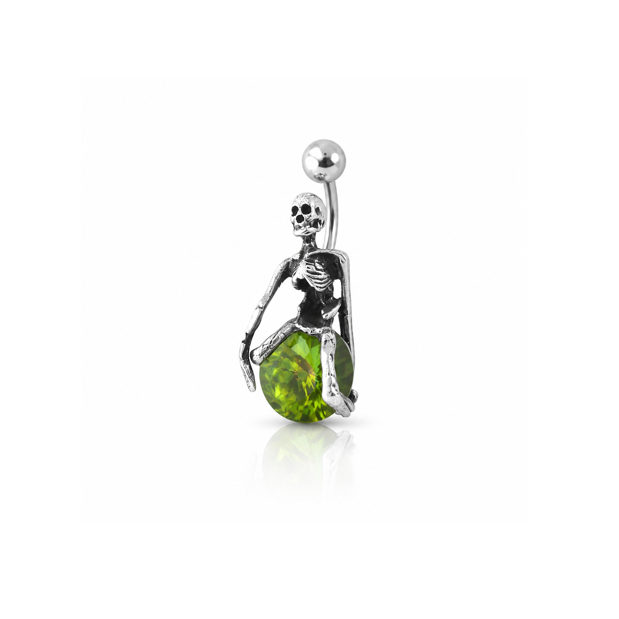 Sitting Skull Navel Bar