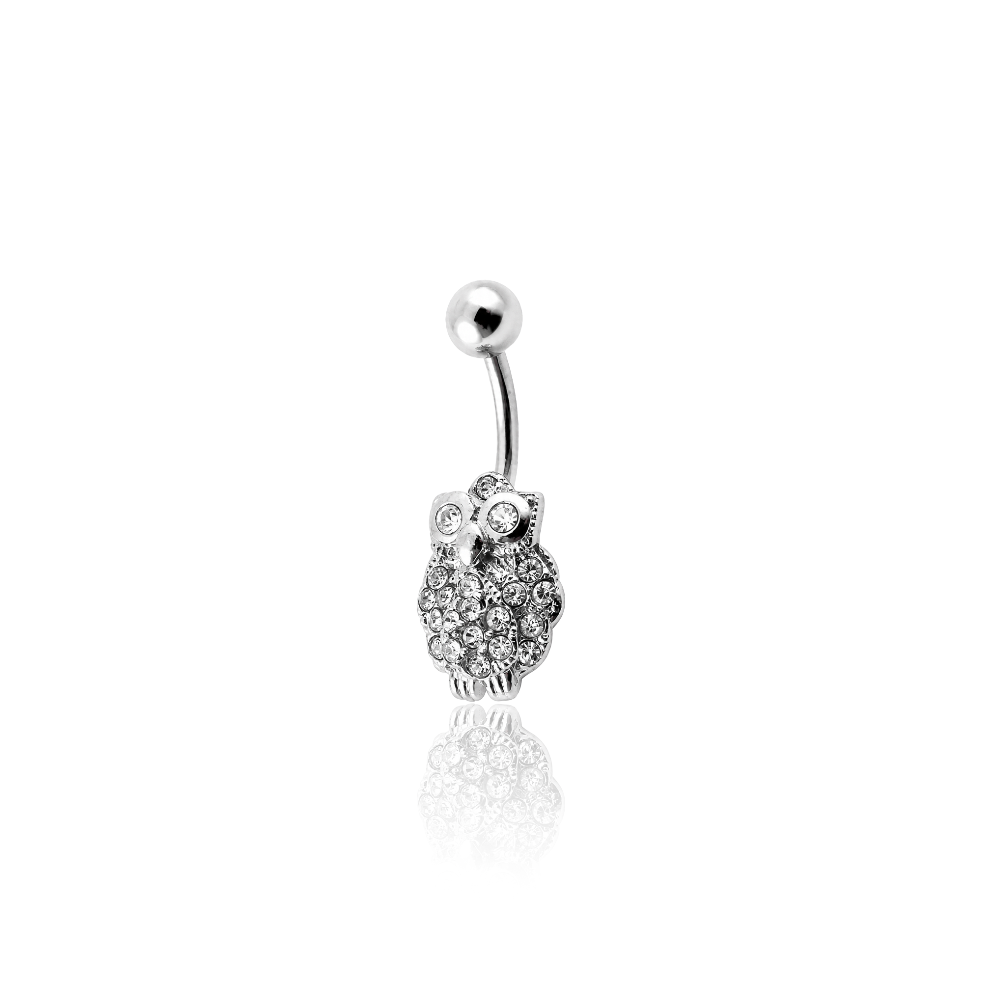 Jewelled Owl Navel Bar