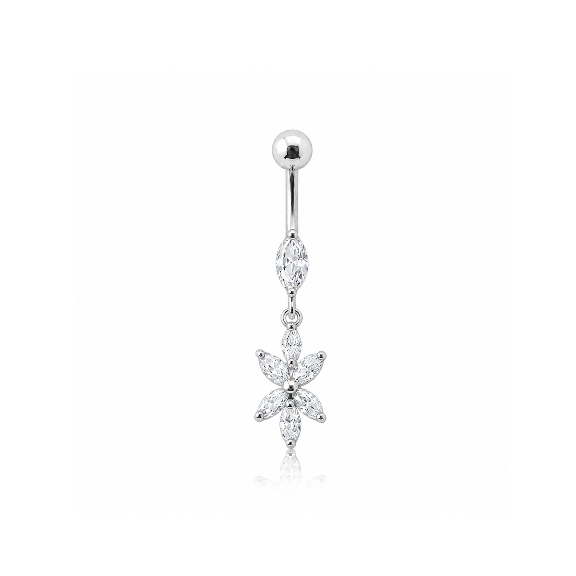 Ovate w Dangle Ovates Navel Bar