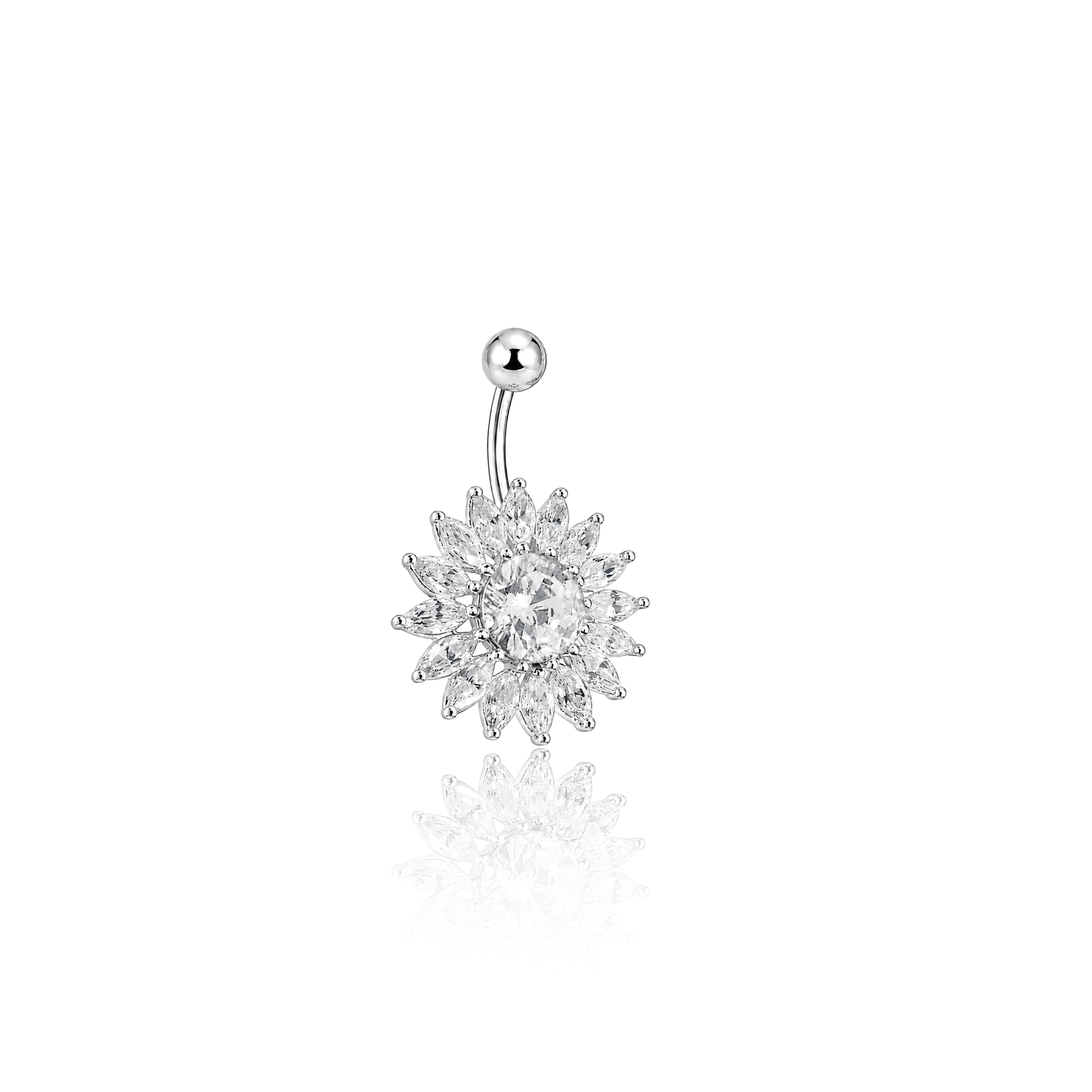 Large Flower Navel Bar