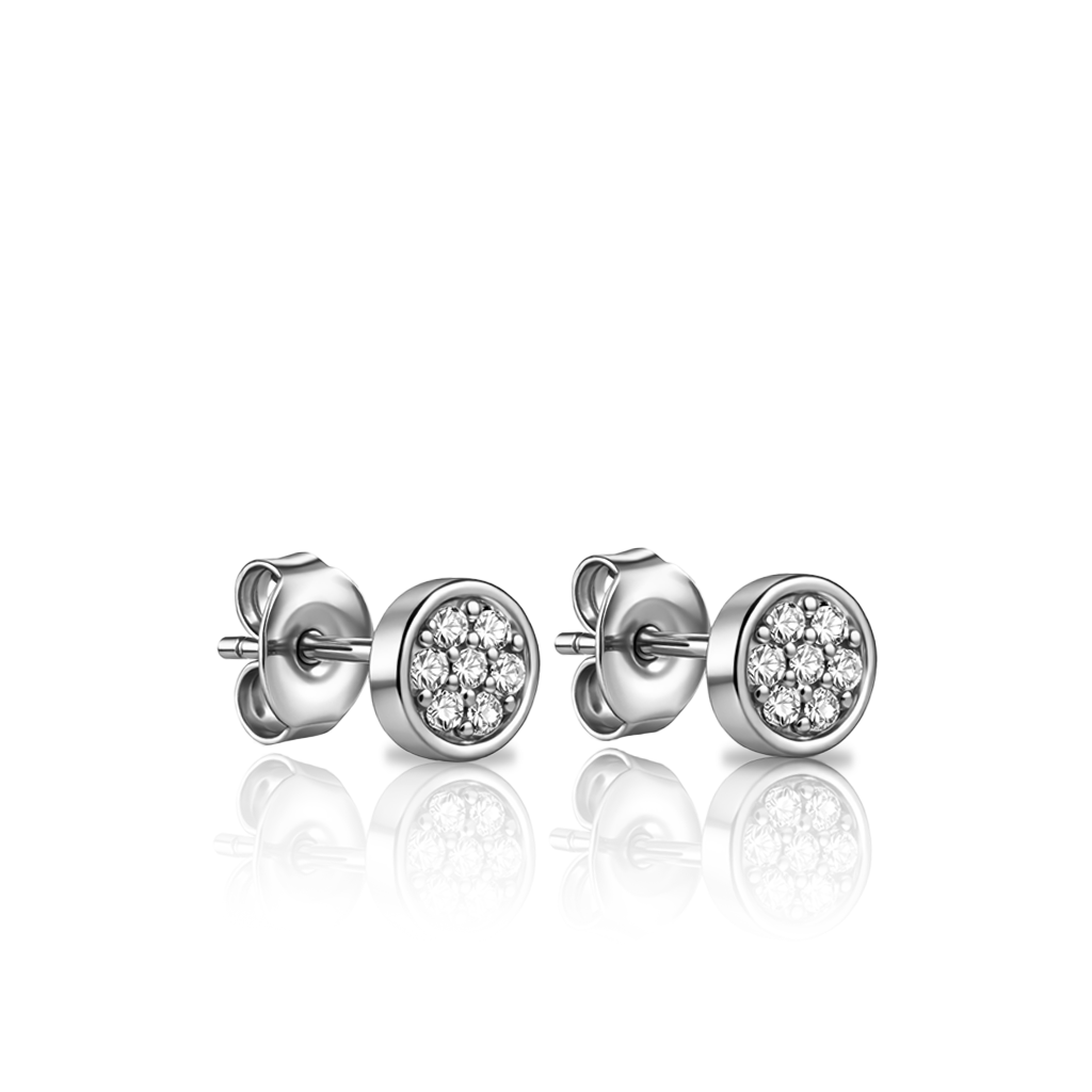 Round Jewel Earrings - Pair