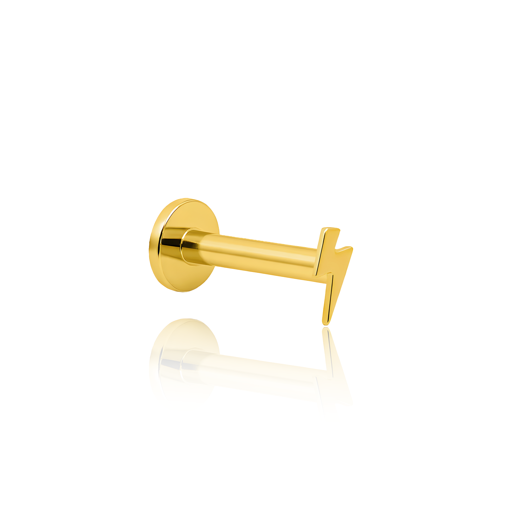 18k V-Gold Lightning Bolt Mini Flatback