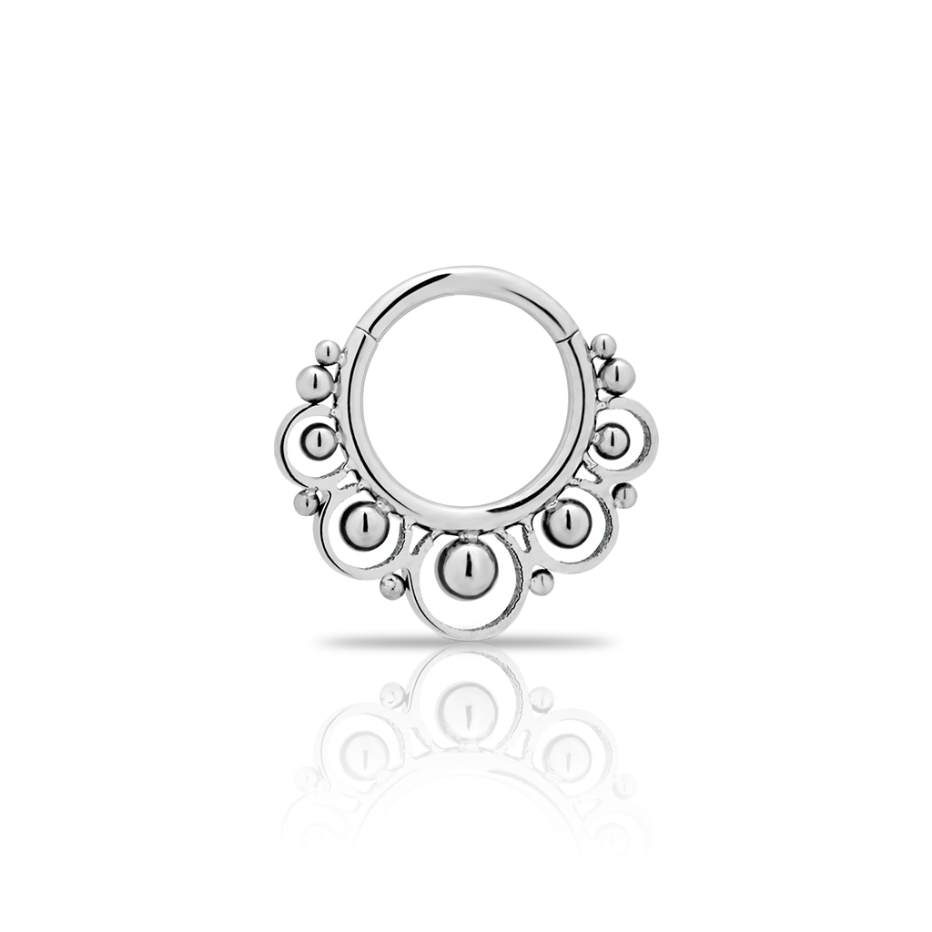 13 Beaded Cluster Lace Hinged Ring