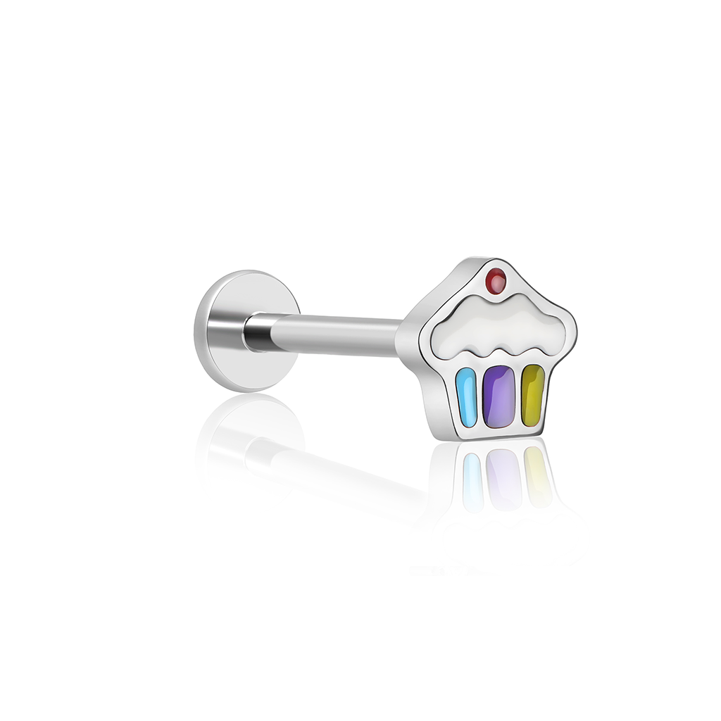 Cupcake Enamel Flatback