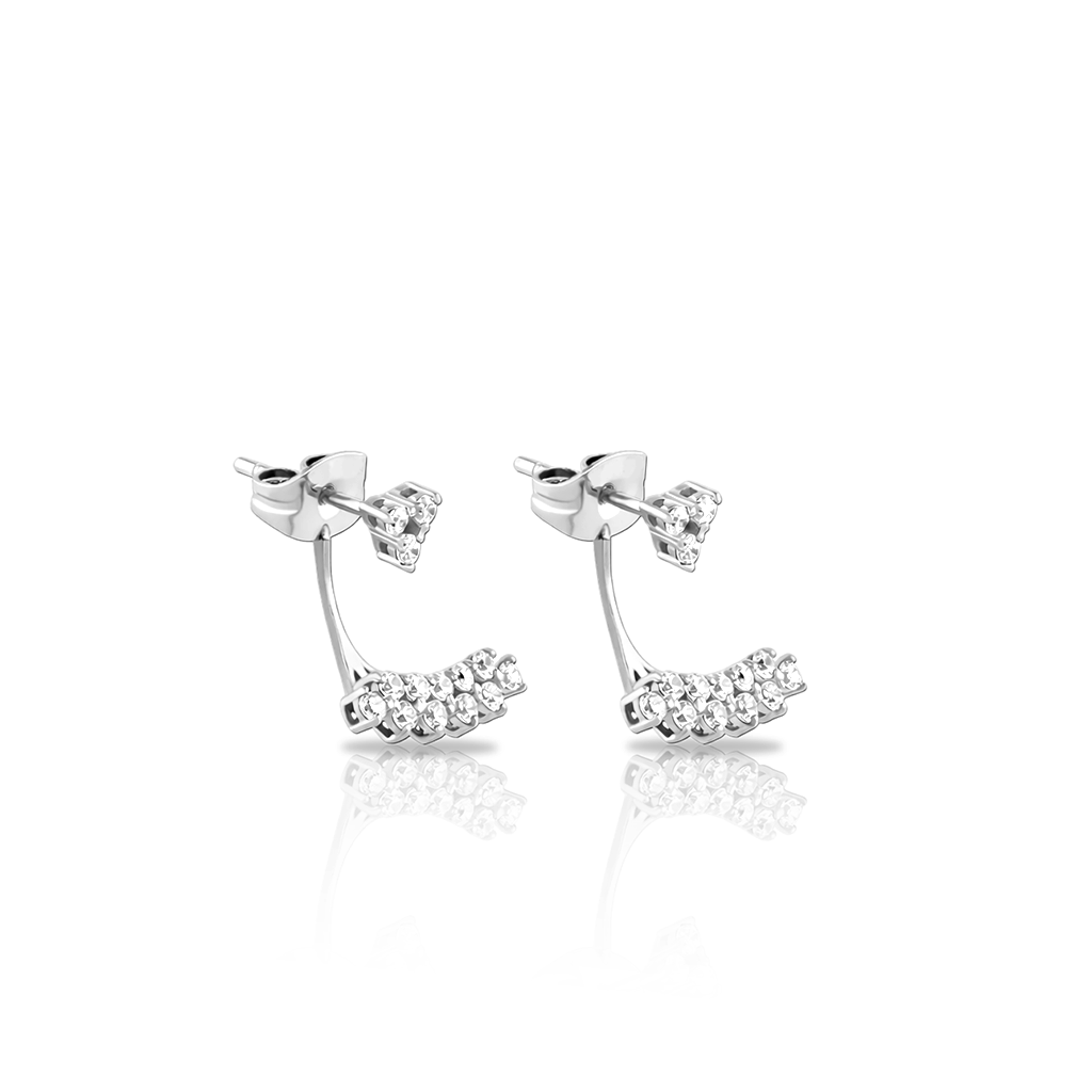 Surgical Steel Paved Drop Earrings - Pair