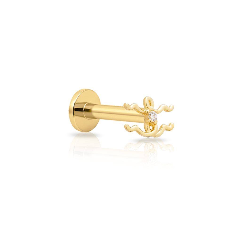 14kt Gold Flatback - Aquarius