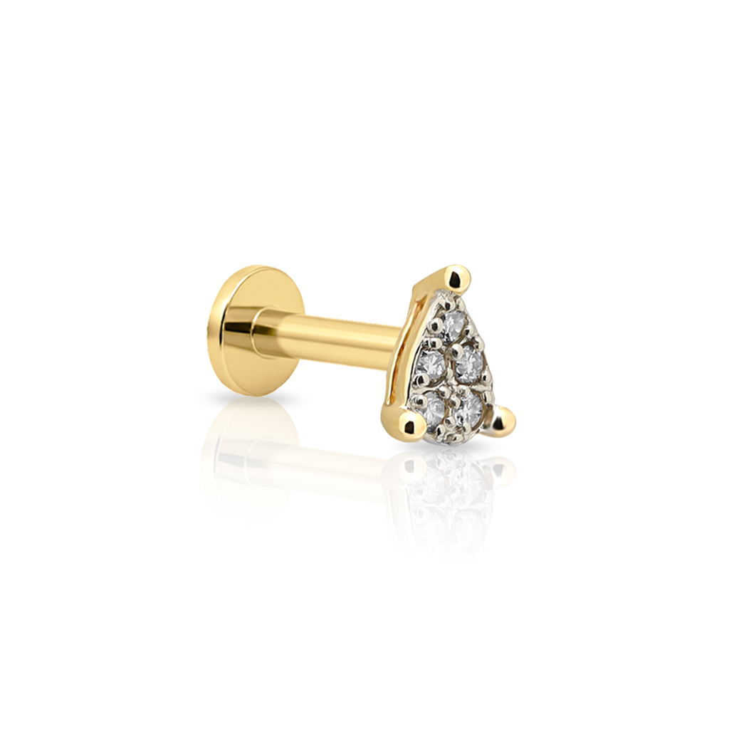 14kt Gold Flatback - Diamond - Enola