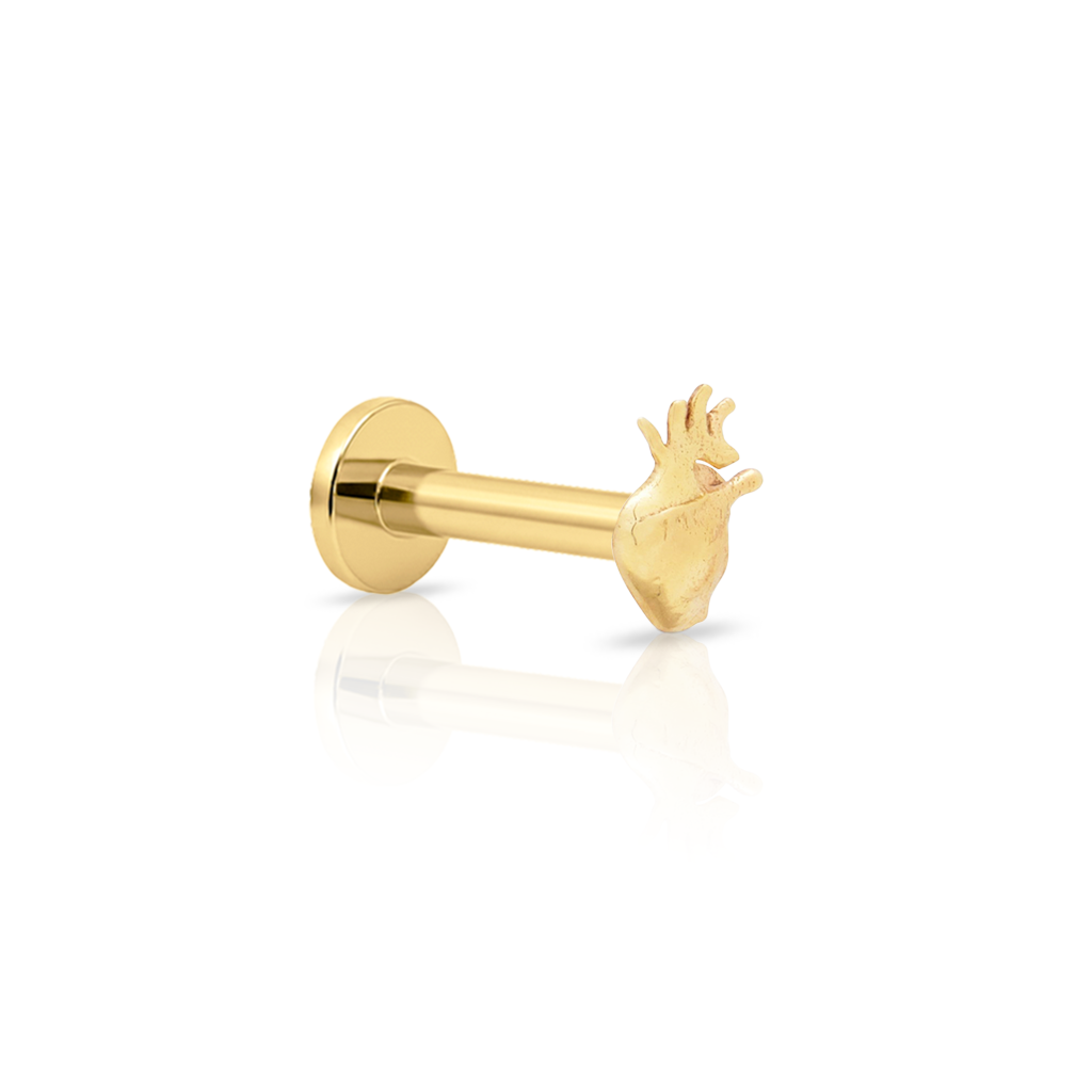 14kt Gold Flatback - Heart