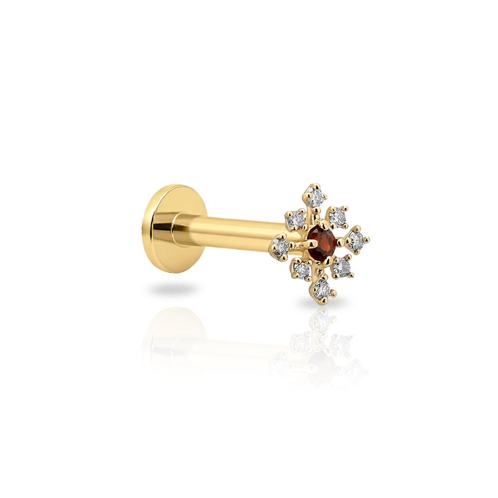 Natural Gemstone - 14kt Gold Flatback - Nyla