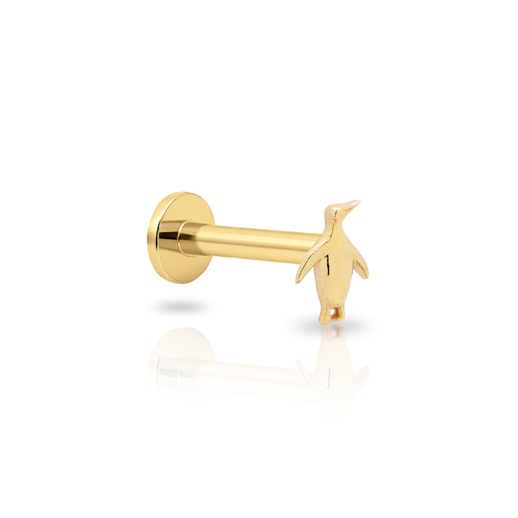 14kt Gold Flatback - Penguin