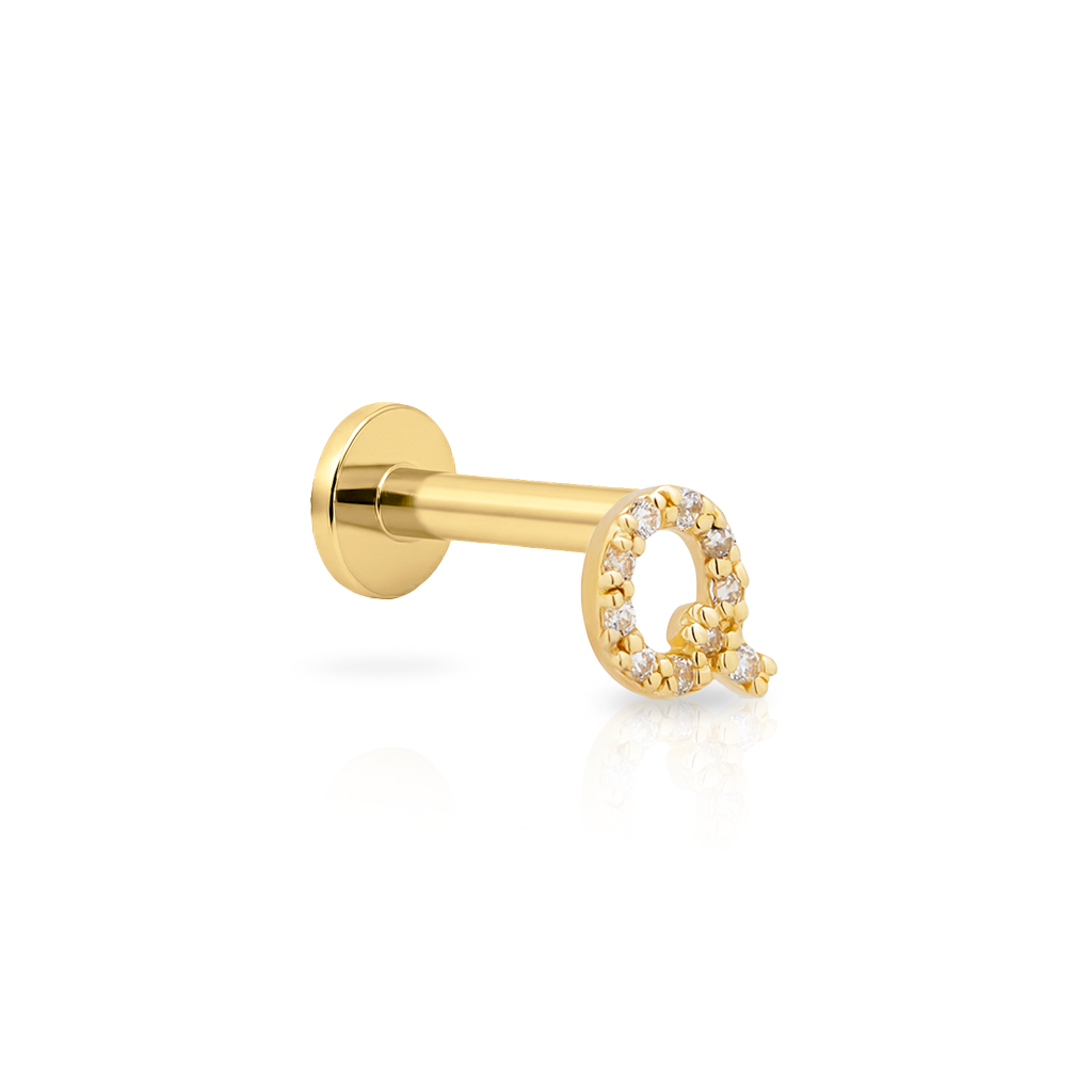 14kt Gold Flatback - Jewel Q