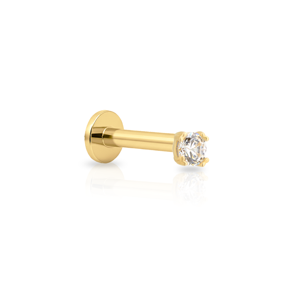 14kt Gold Flatback - Round with 8 beads