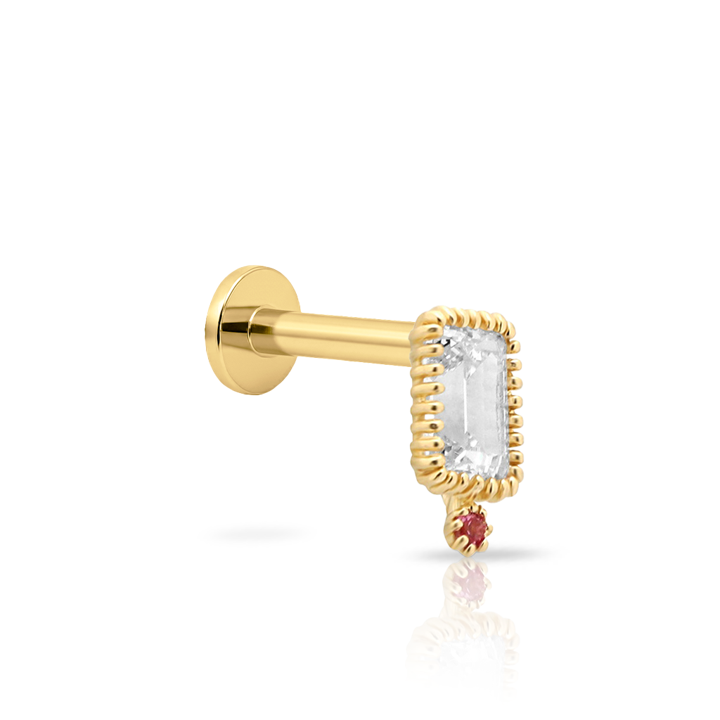 14kt Gold Flatback - Ruby