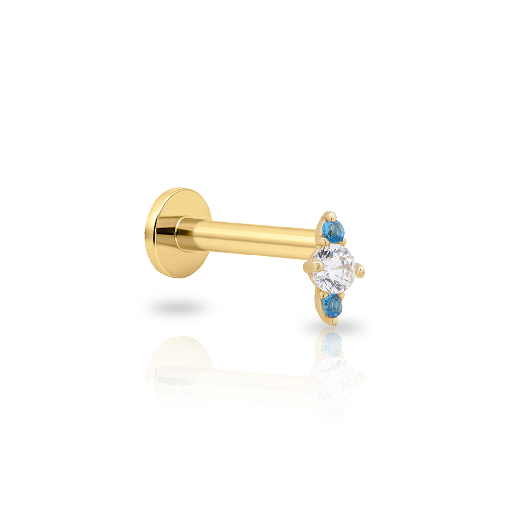 14kt Gold Flatback - Sapphire