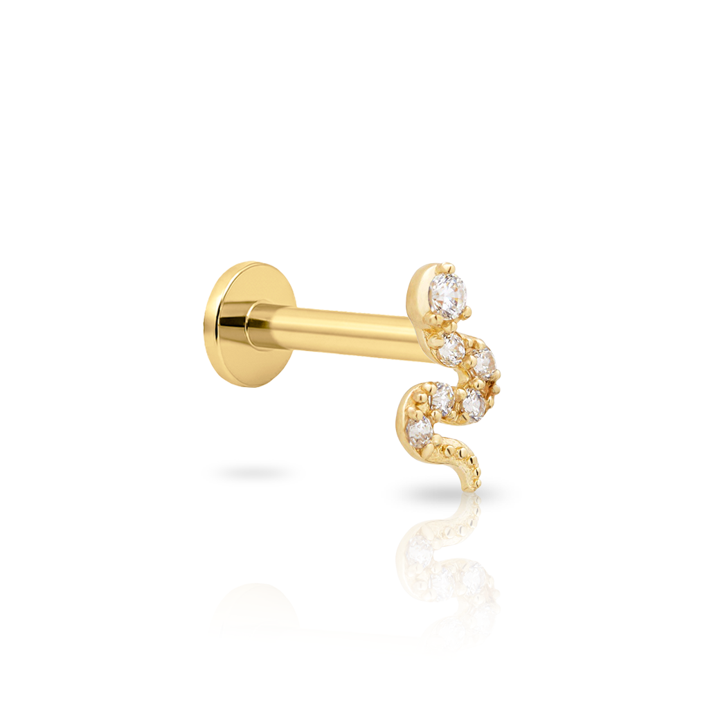 14kt Gold Flatback - Snake