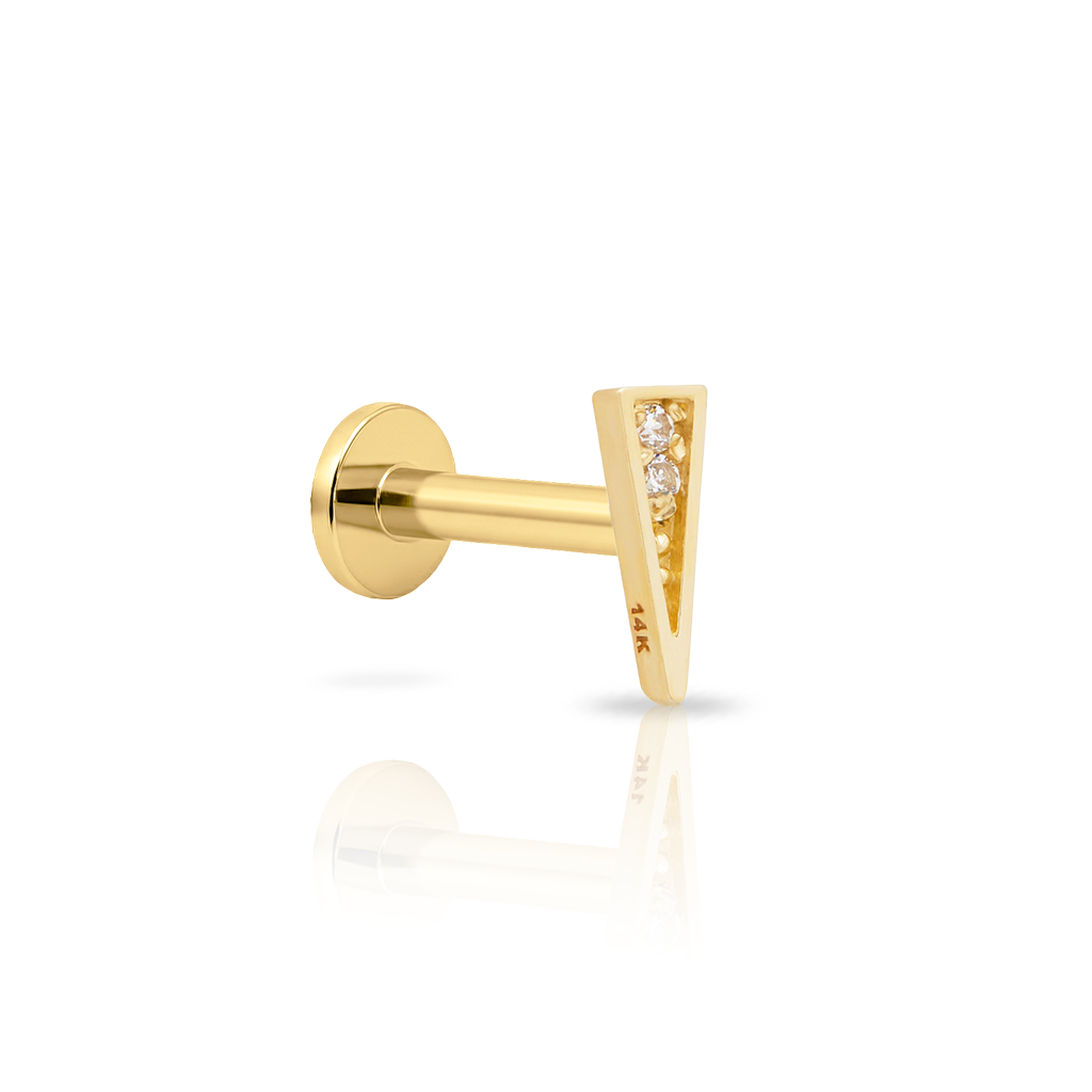 14kt Gold Flatback - Jewel Spike