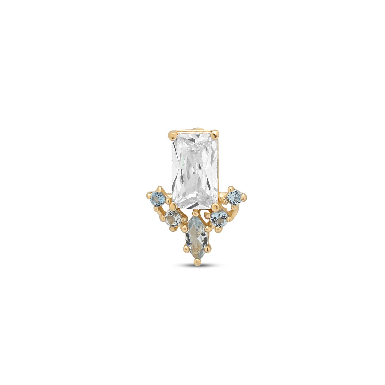 14kt Gold Flatback - Aquar