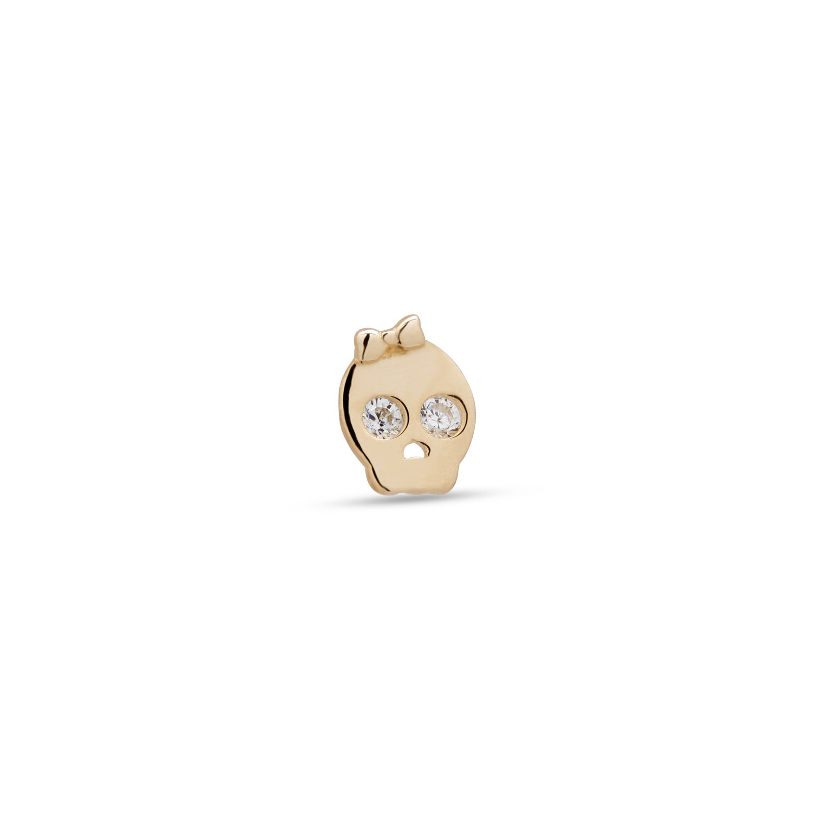 14kt Gold Flatback - Skull With Bow