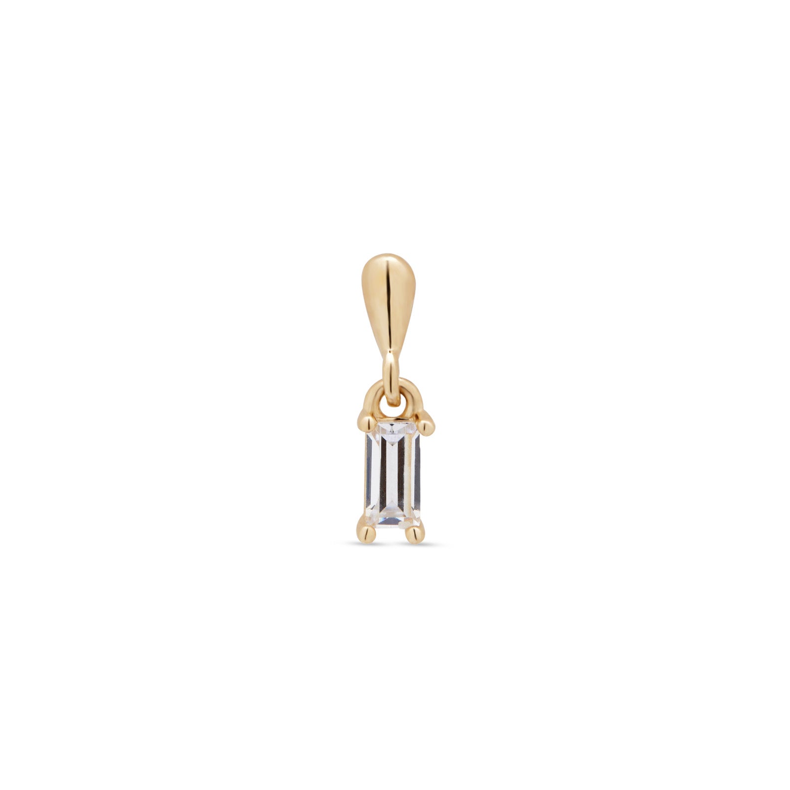 14kt Gold Flatback - Dangle Baguette