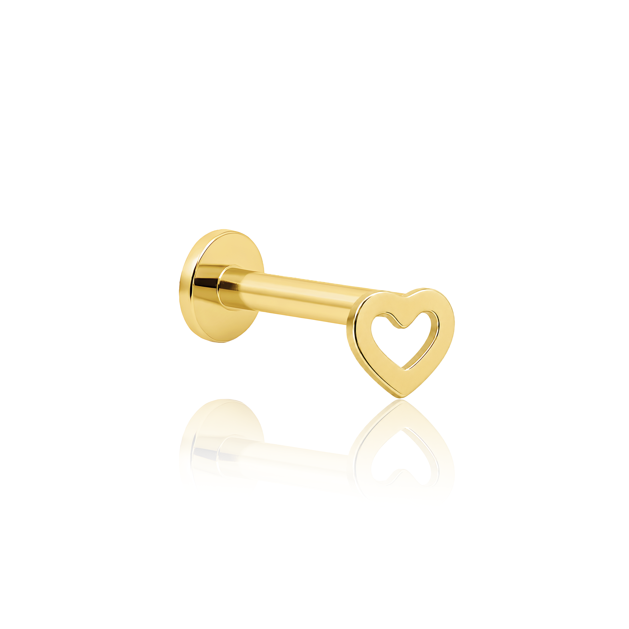 14kt Gold Flatback - Hollow Heart