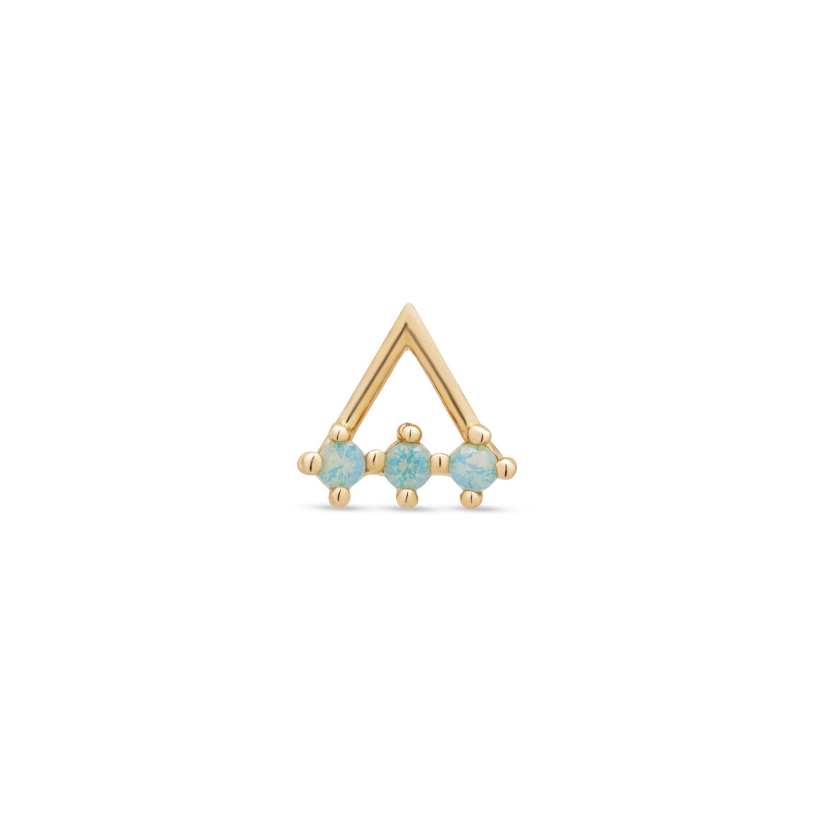 14kt Gold Flatback - Green Opal Trio
