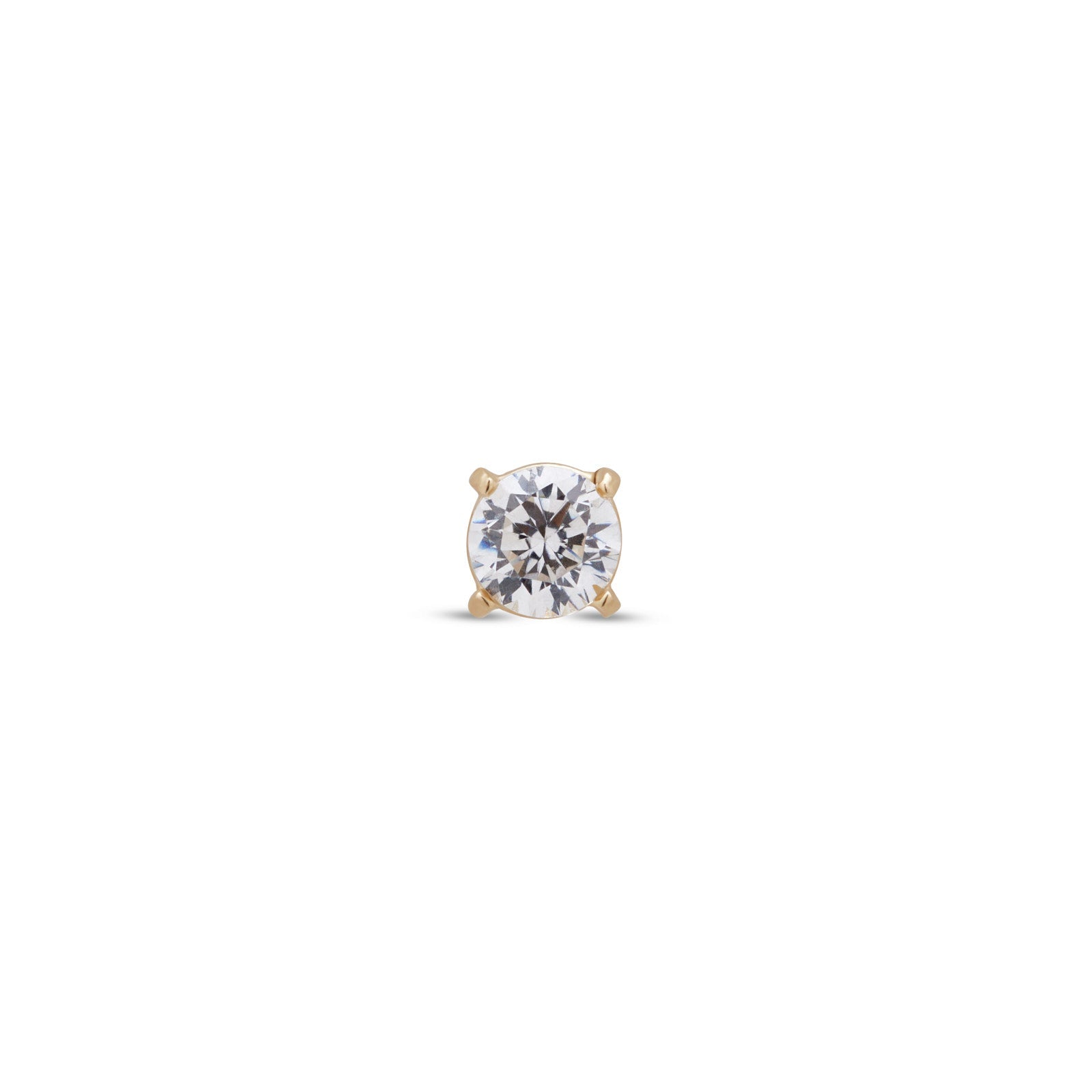 14kt Gold Flatback - Prong Set 3mm CZ Stone