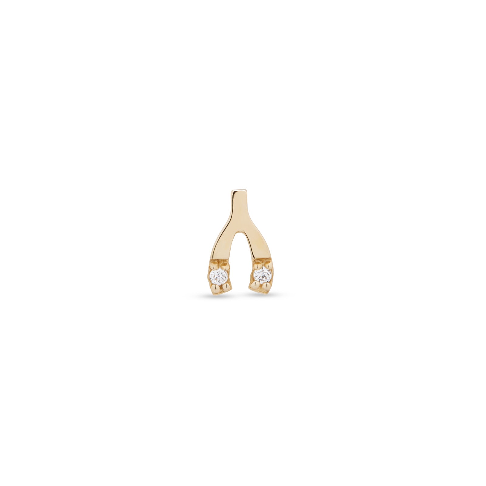 14kt Gold Flatback - Wishbone