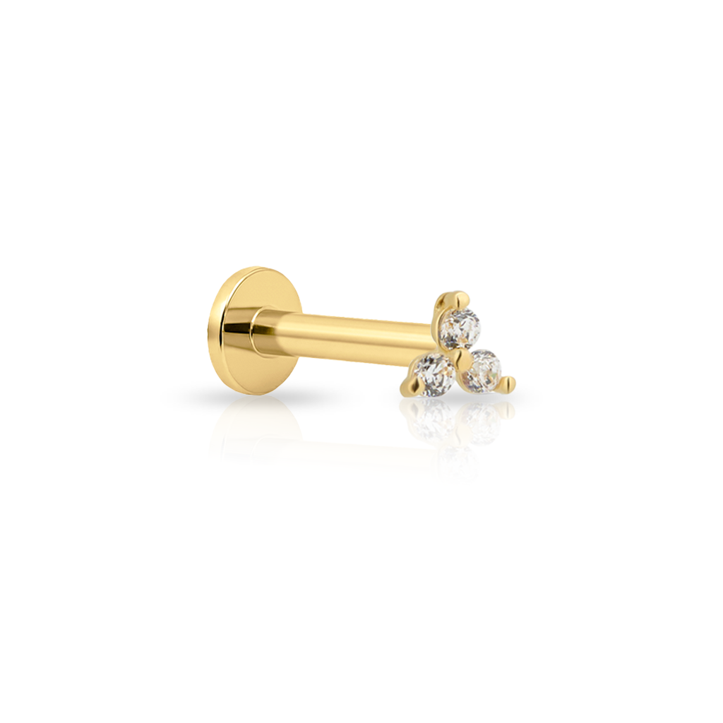 14kt Gold Flatback - Trio Mini