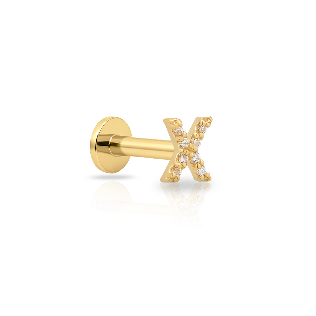 14kt Gold Flatback - Jewel X
