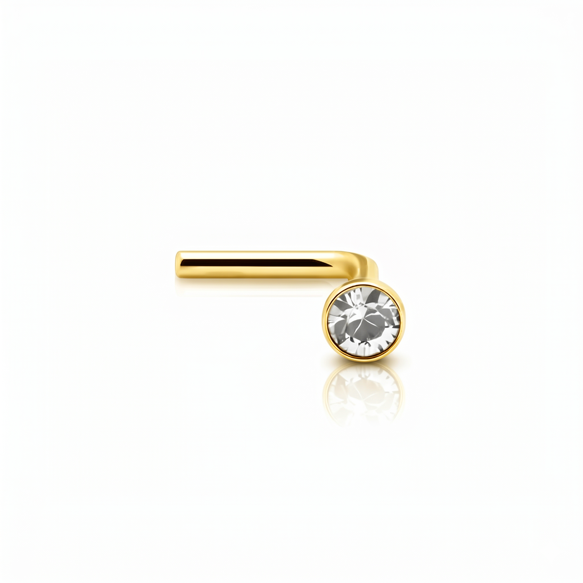18k Solid Gold Diamond Nose Stud