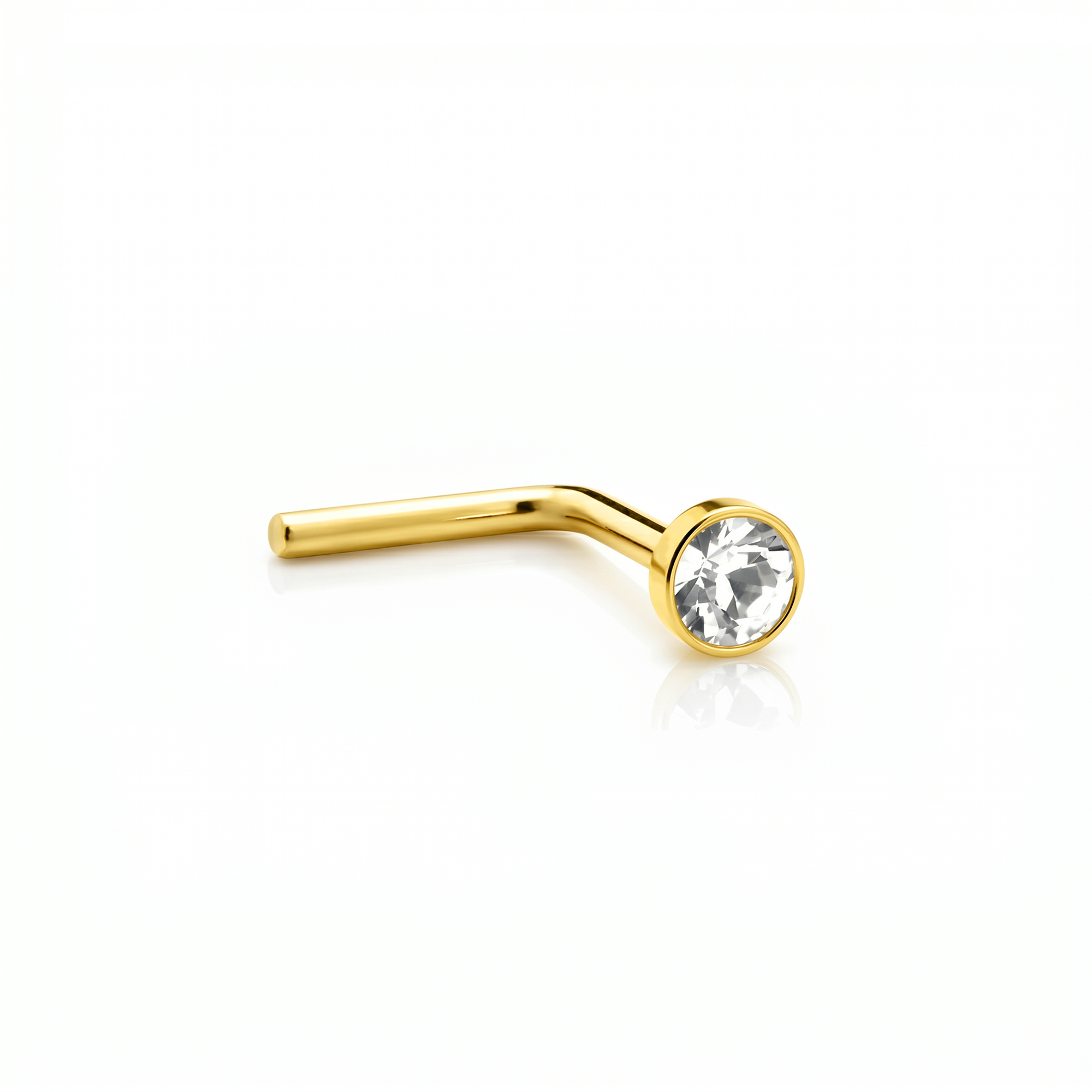 18k Solid Gold Diamond Nose Stud