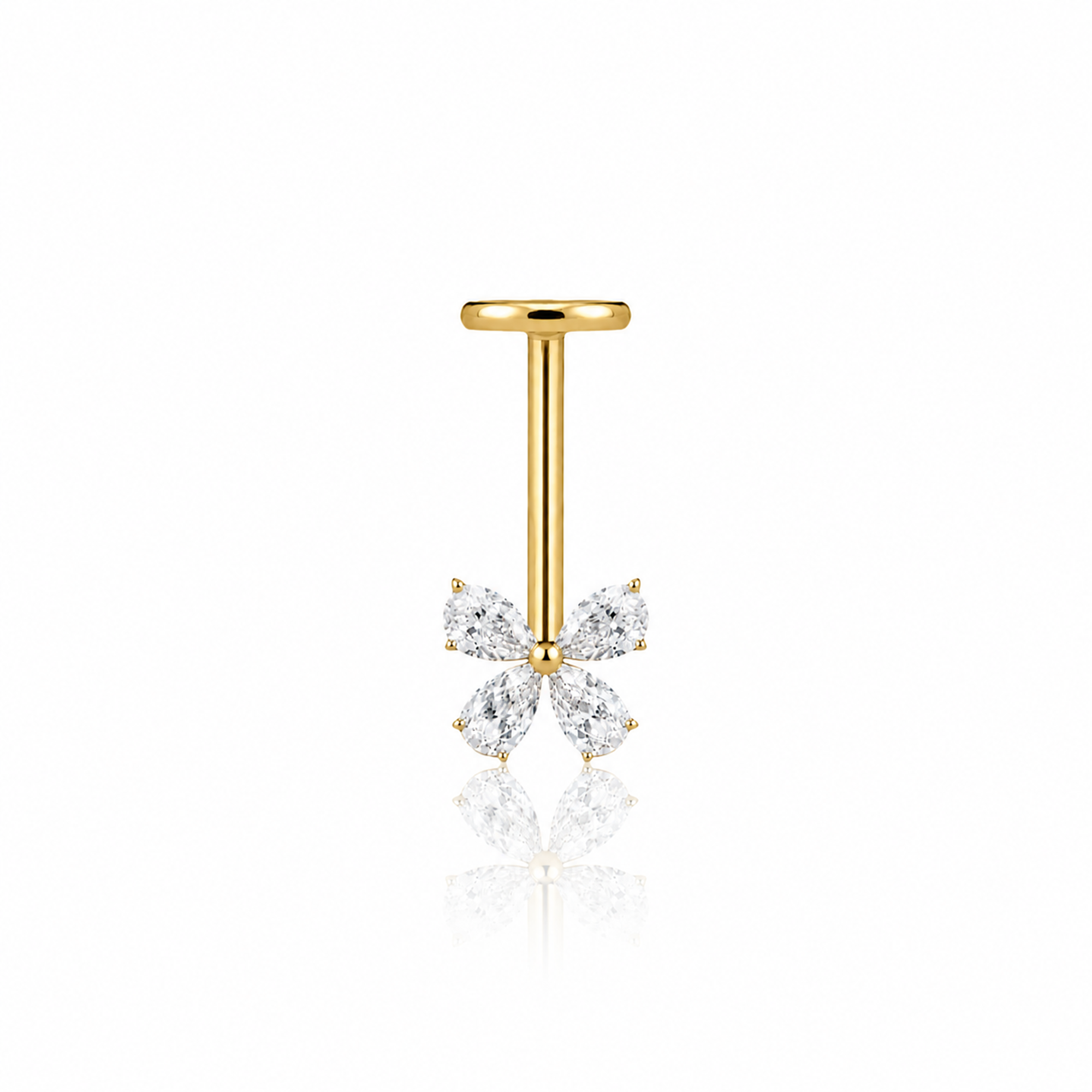 18K V-Gold Flower Petal Hidden Helix